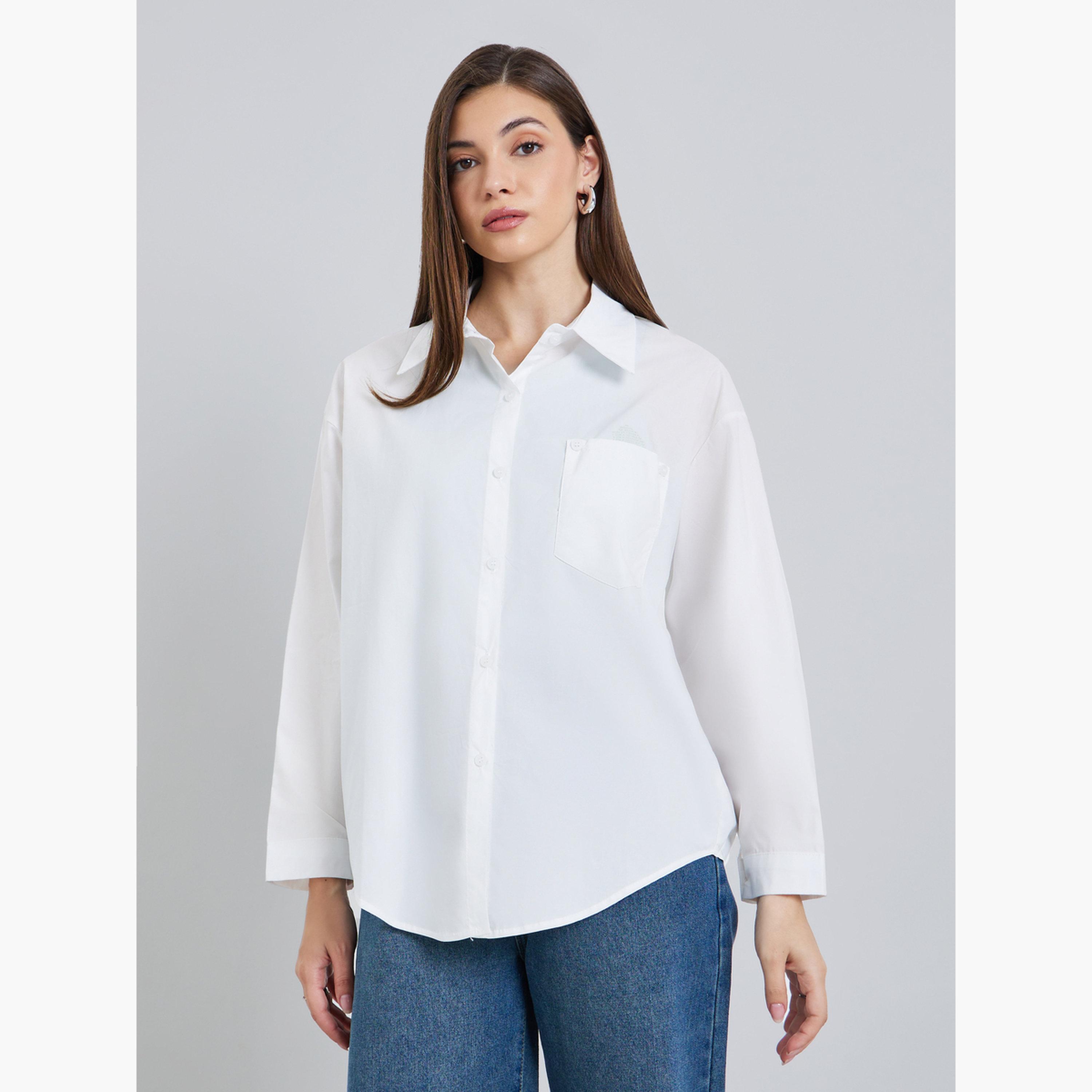 Styli Women White Oversized Buttoned Shirt-women-clothing-shirtsandblouses-shirts-image-1