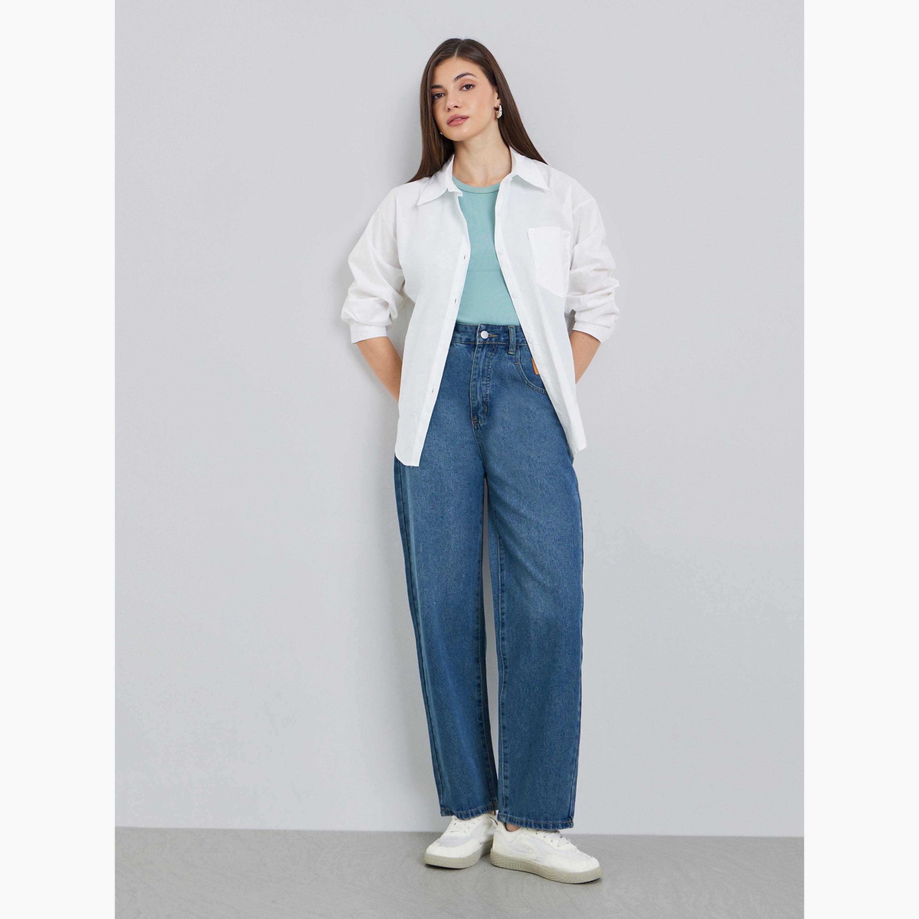 Styli Women White Oversized Buttoned Shirt-women-clothing-shirtsandblouses-shirts-image-2