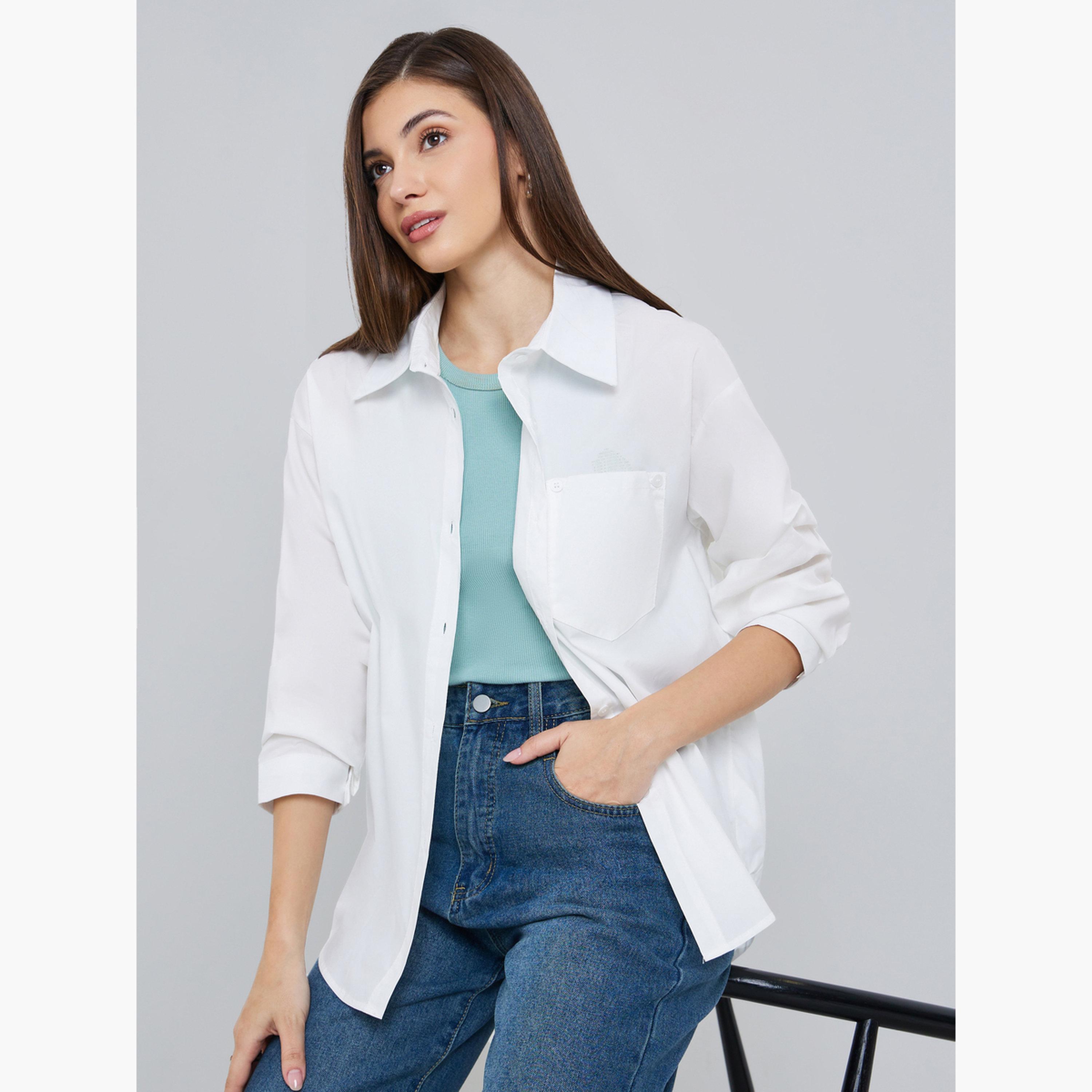 Styli Women White Oversized Buttoned Shirt-women-clothing-shirtsandblouses-shirts-image-3