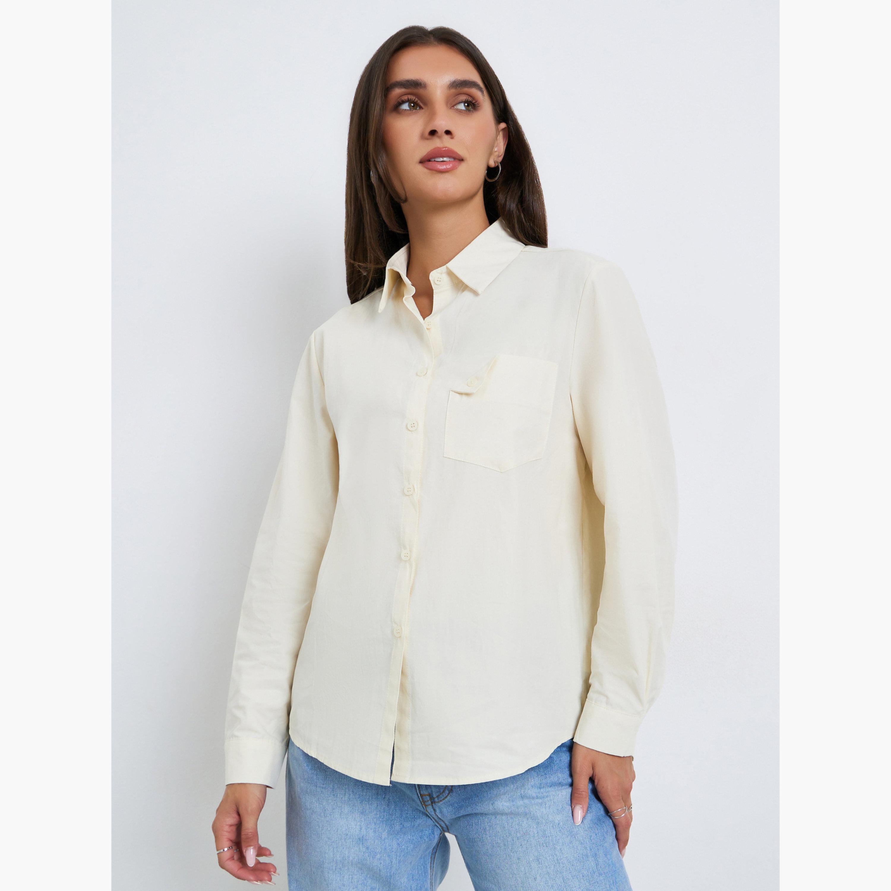 بلوزة بقصة واسعة بأكمام طويلة-women-clothing-shirtsandblouses-shirts-image-1