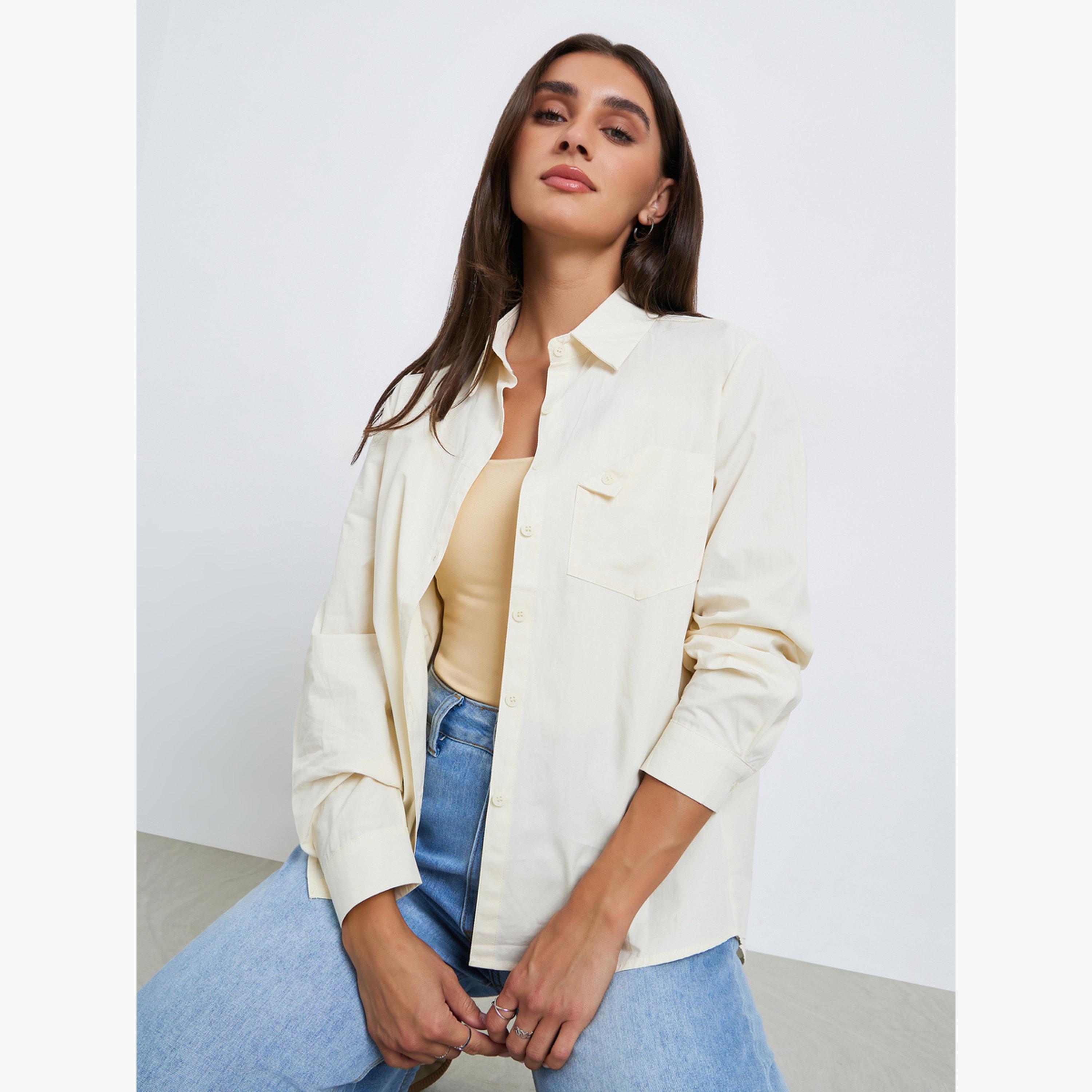 بلوزة بقصة واسعة بأكمام طويلة-women-clothing-shirtsandblouses-shirts-image-3