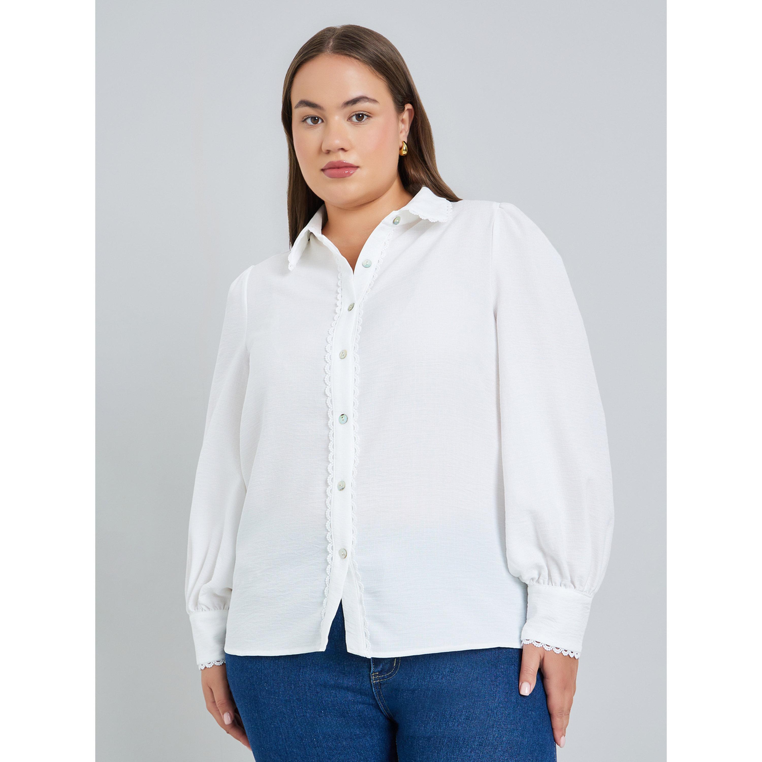 بلوزة بتفاصيل دانتيل مقاس كبير-women-clothing-shirtsandblouses-shirts-image-1