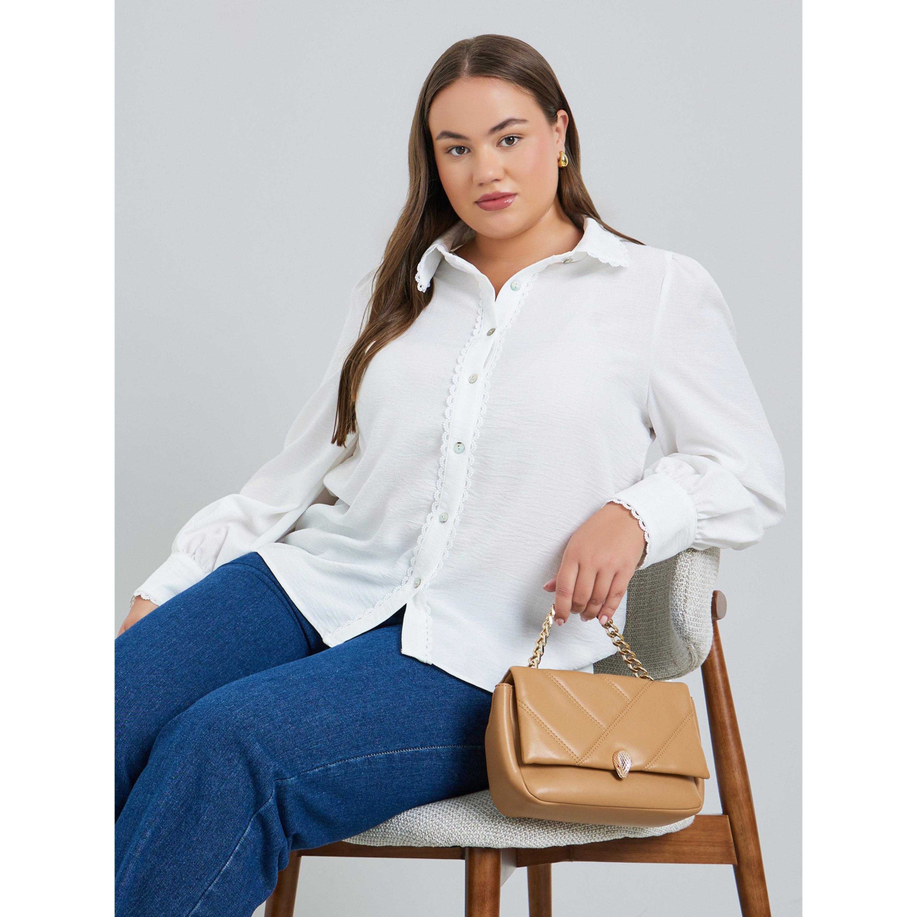 Styli Plus Size Women Off-White Lace Trim Shirt-women-clothing-shirtsandblouses-shirts-image-3