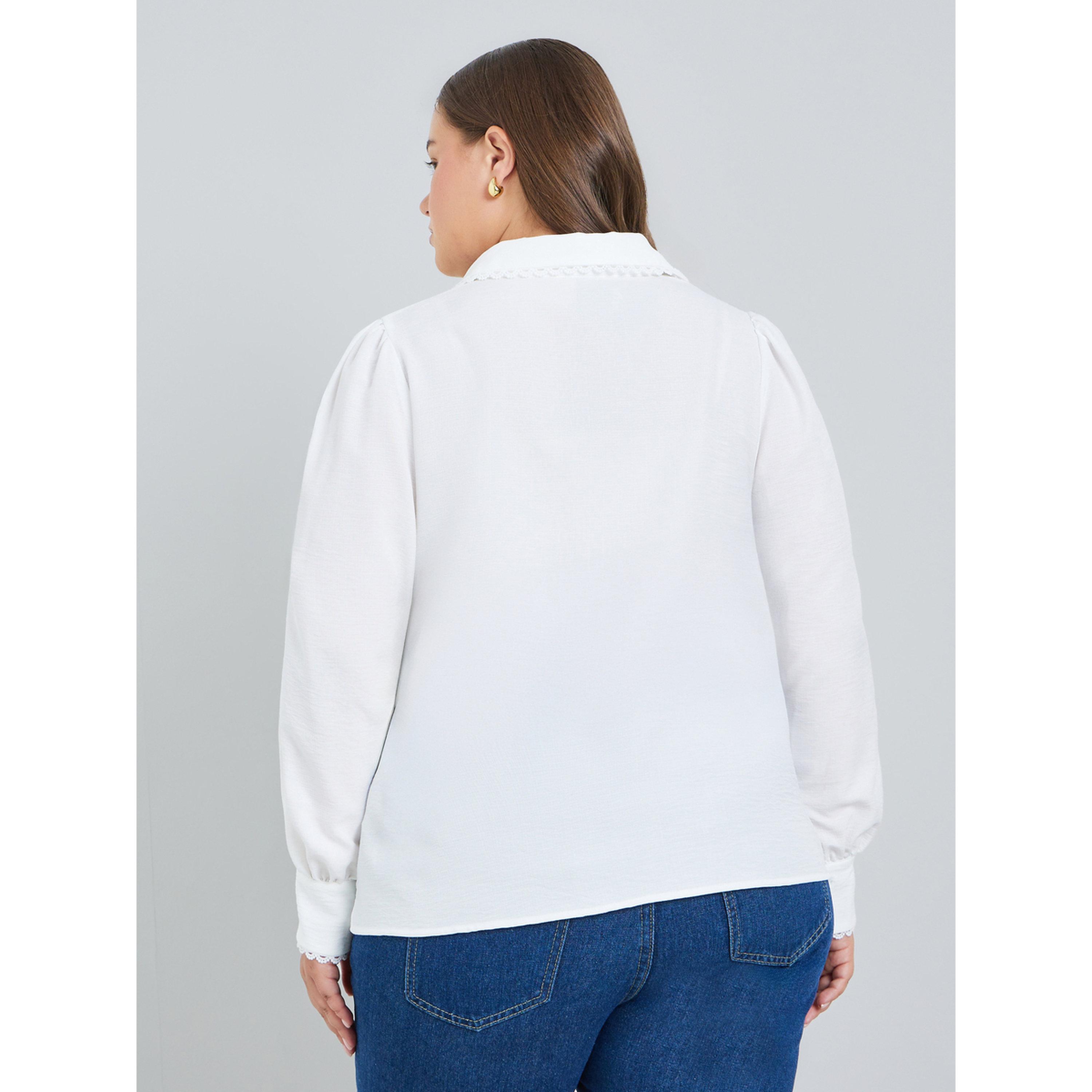 Styli Plus Size Women Off-White Lace Trim Shirt-women-clothing-shirtsandblouses-shirts-image-5