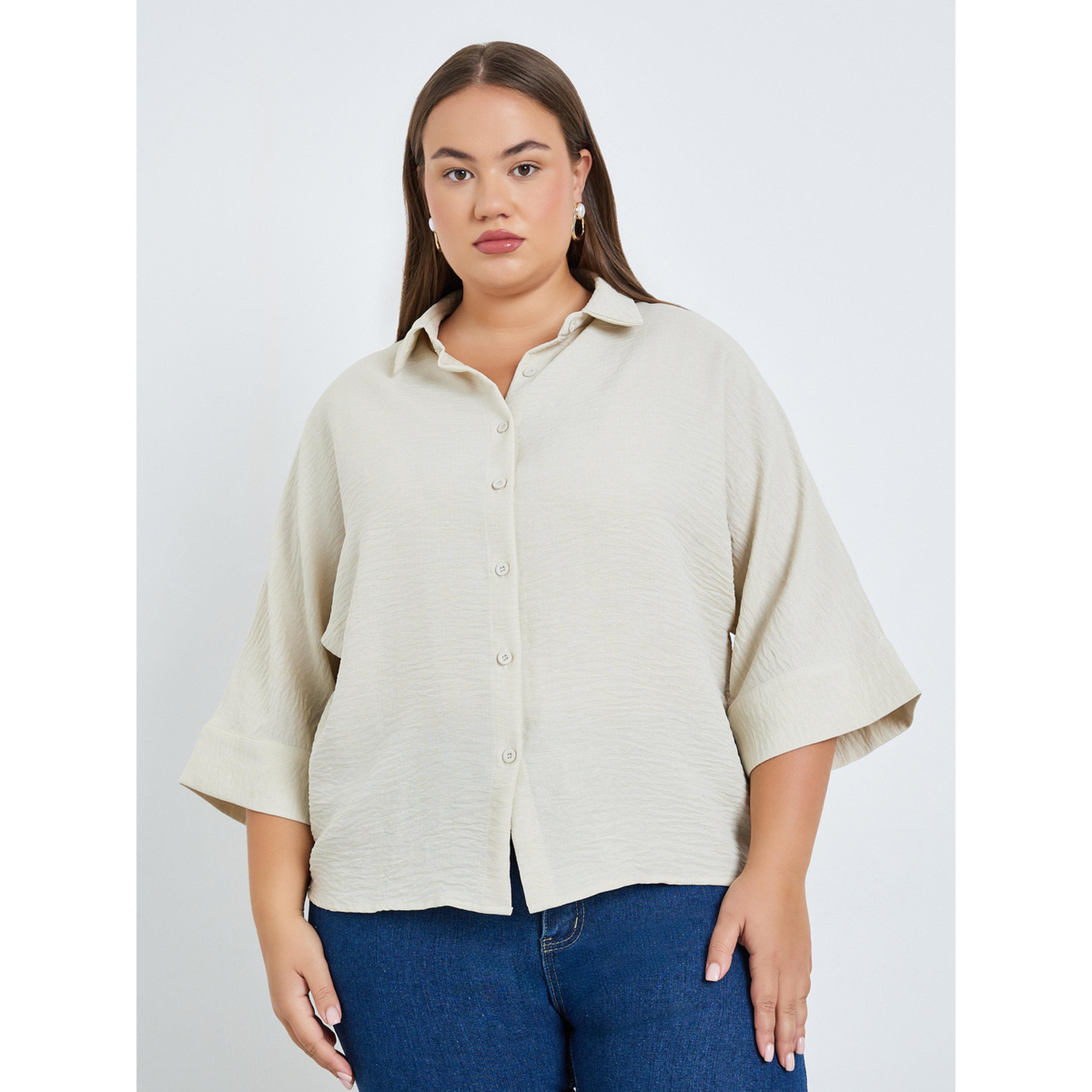 بلوزة بياقة ومقاس كبير-women-clothing-shirtsandblouses-shirts-image-1
