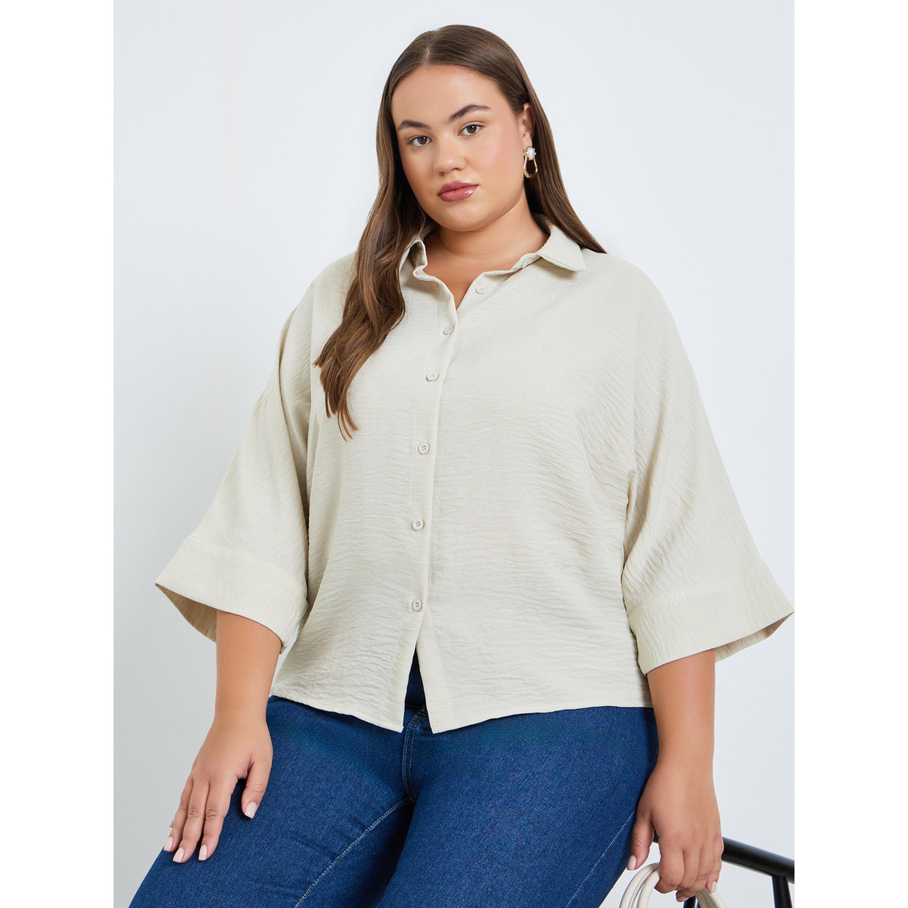 بلوزة بياقة ومقاس كبير-women-clothing-shirtsandblouses-shirts-image-3