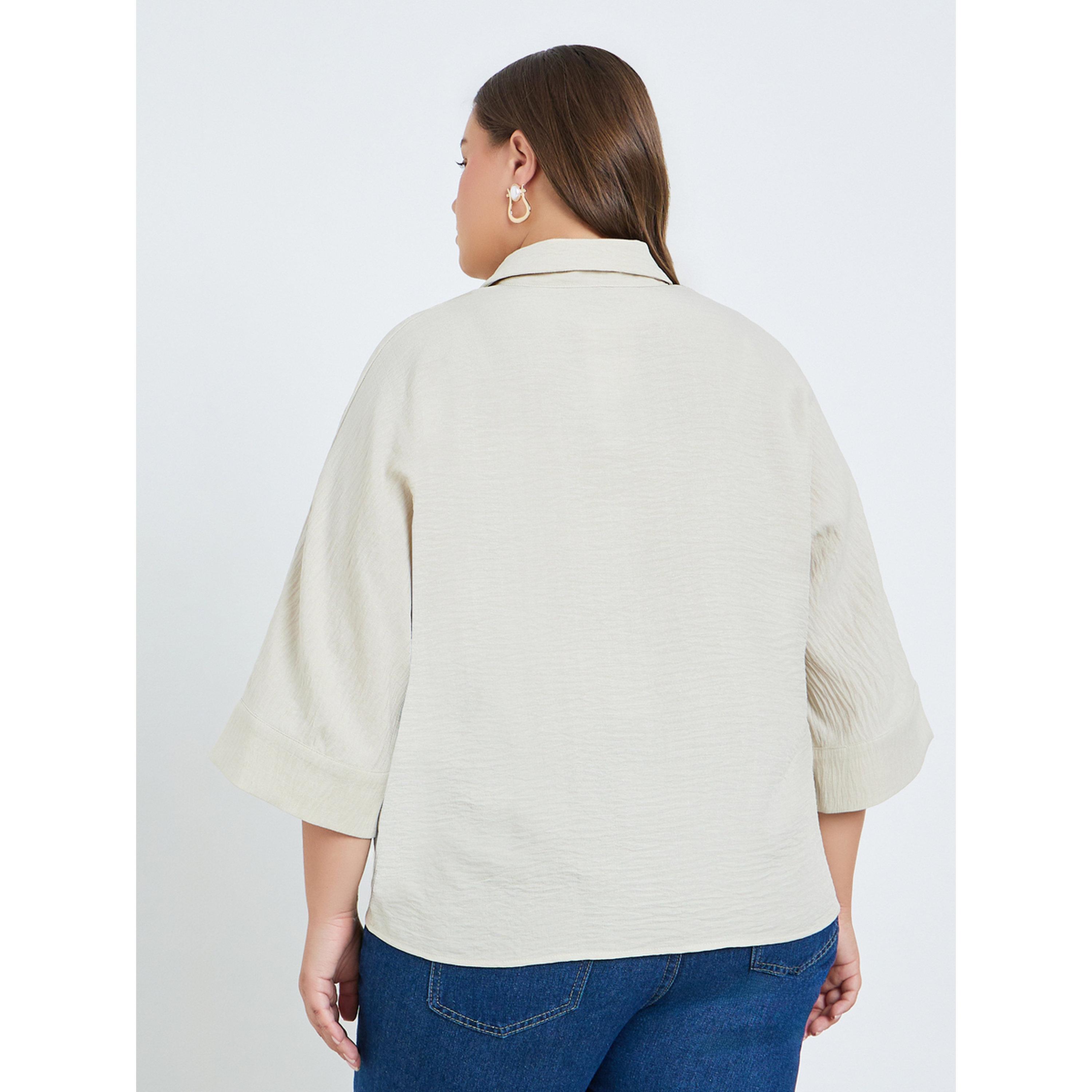 Styli Plus Size Women Off-White Collared Shirt-women-clothing-shirtsandblouses-shirts-image-5