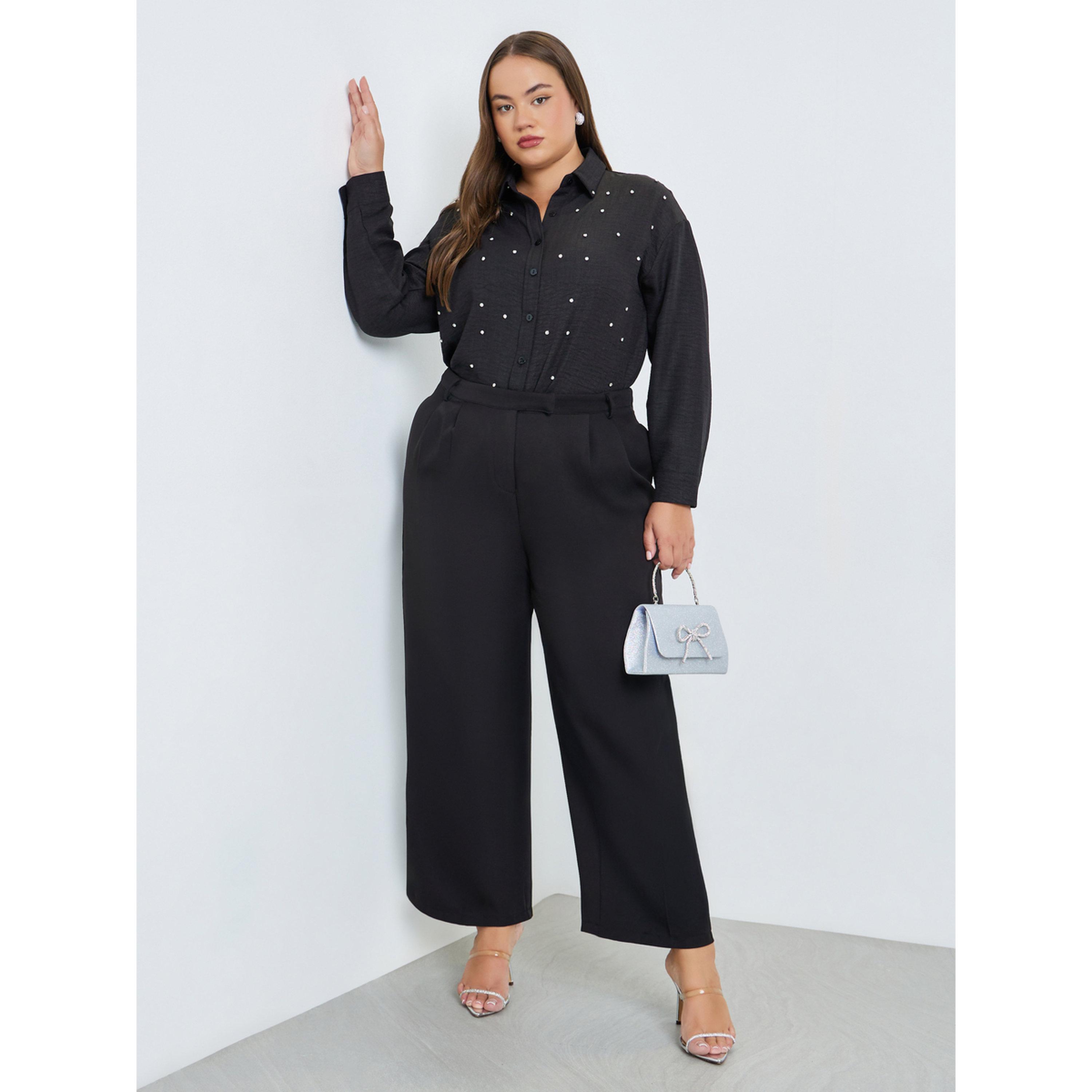 بنطال بأرجل واسعة مقاس كبير-women-clothing-bottoms-trousers-image-2