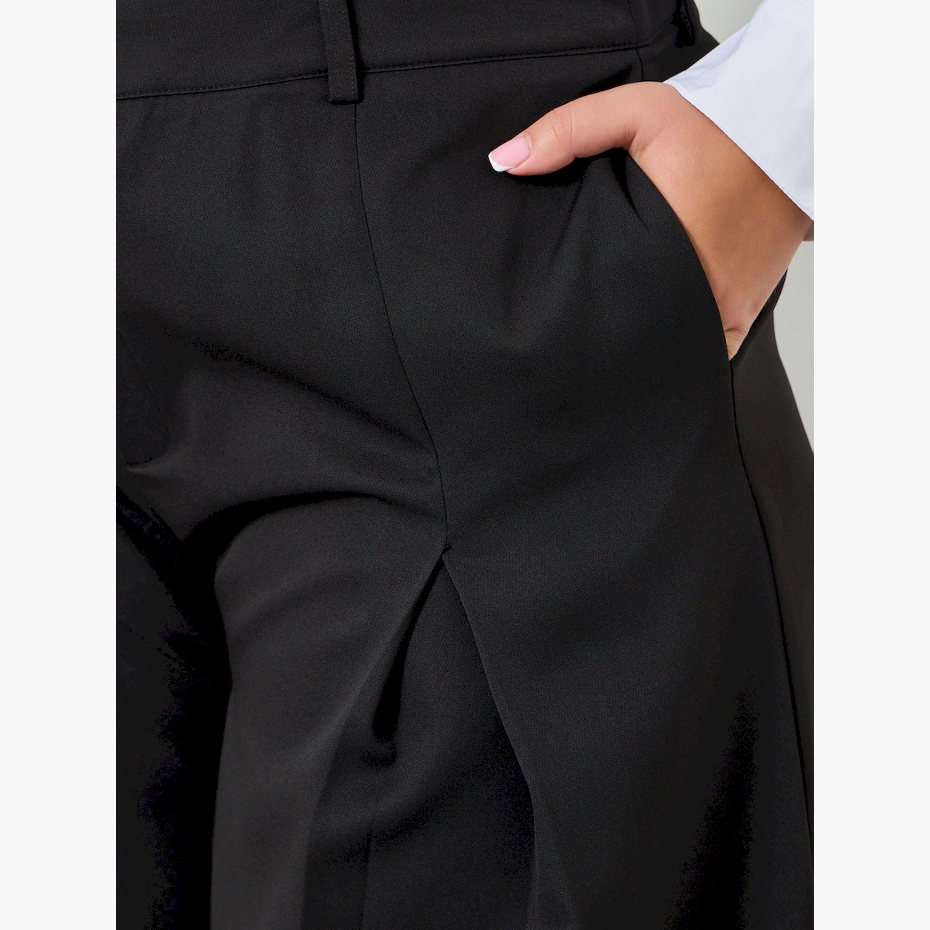 بنطال بأرجل واسعة وكسرات أمامية بمقاس كبير-women-clothing-bottoms-trousers-image-3