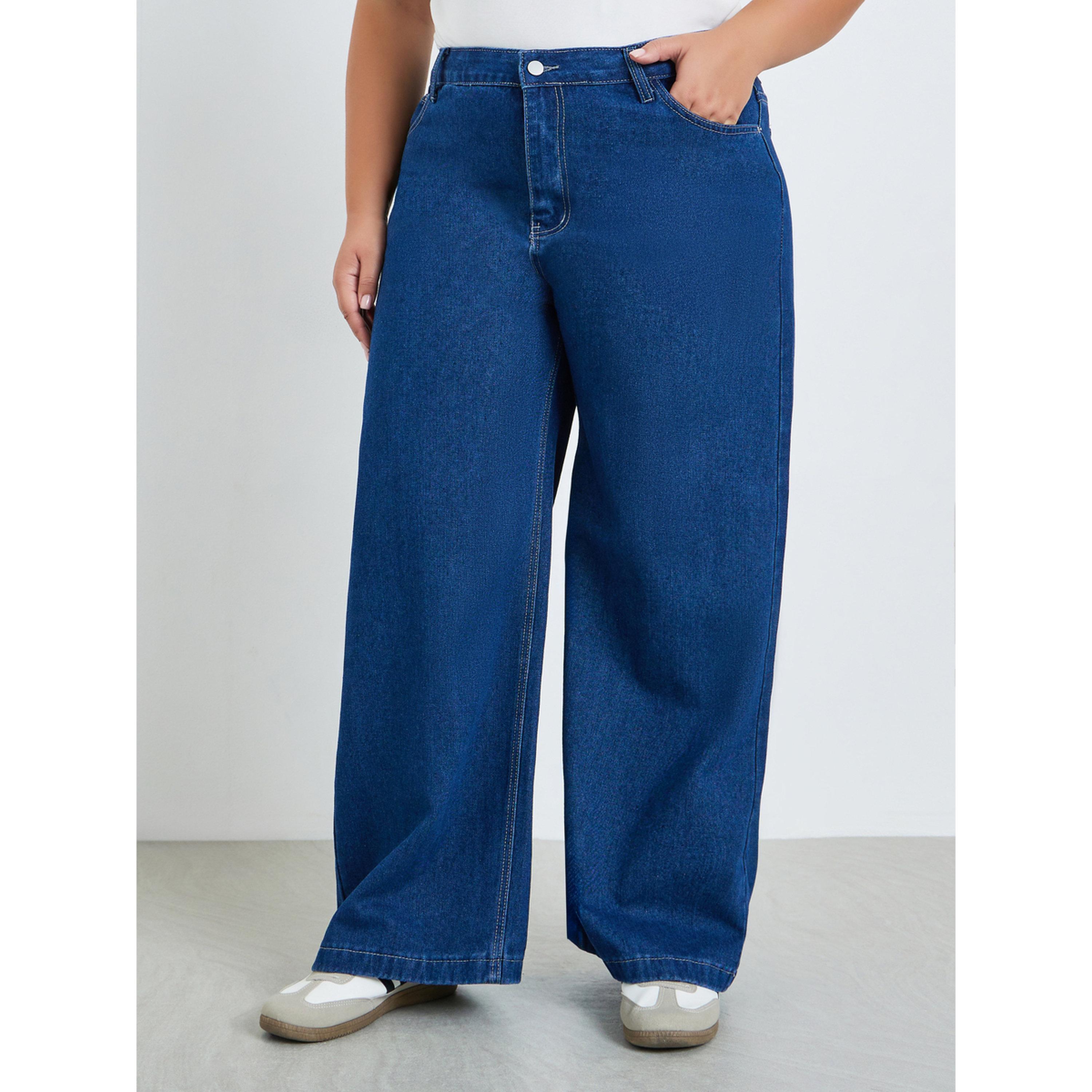 بنطال جينزبأرجل واسعة مقاس كبير-women-clothing-bottoms-jeans-image-1