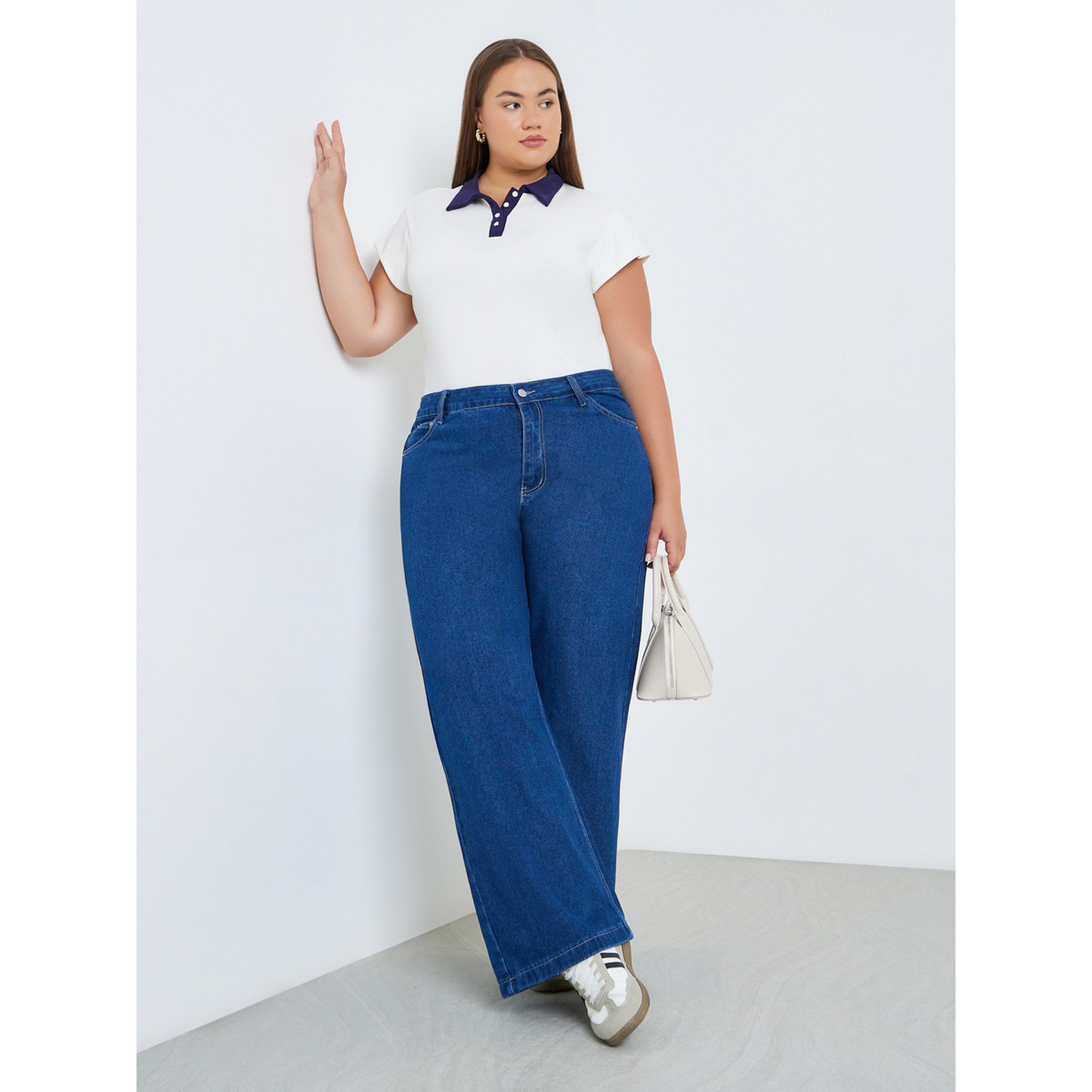 Styli Plus Size Women Blue Wide Leg Jeans-women-clothing-bottoms-jeans-image-2