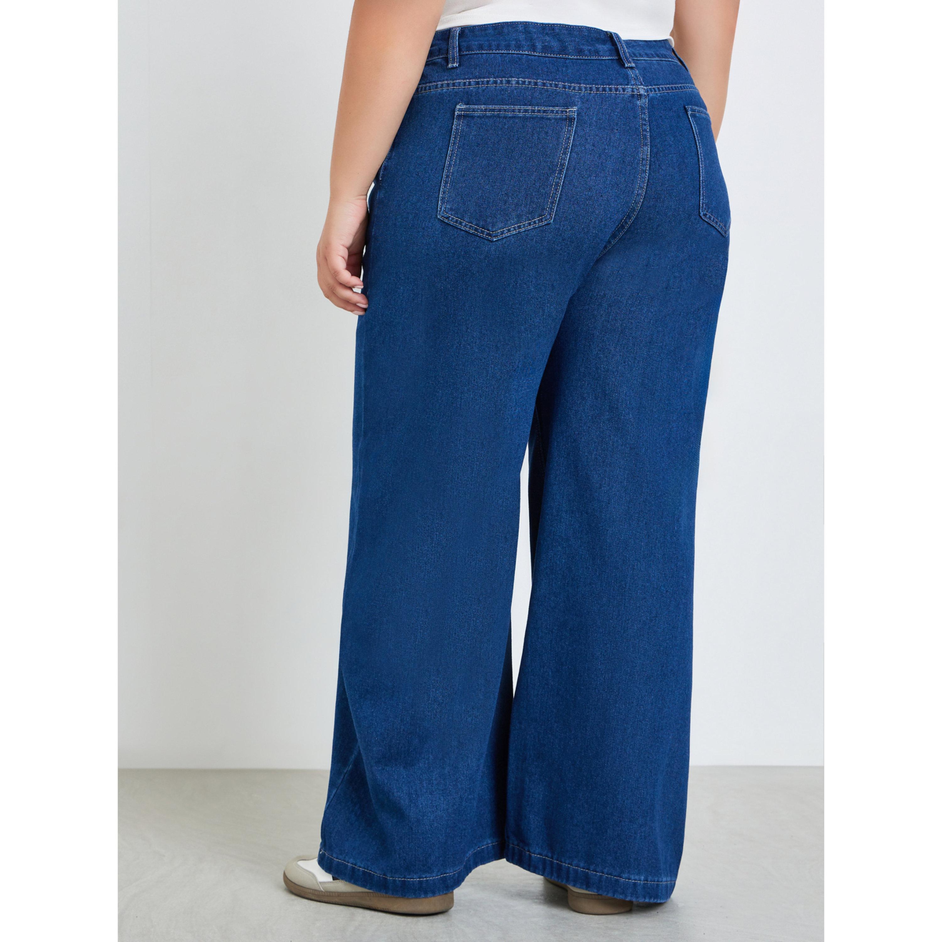 Styli Plus Size Women Blue Wide Leg Jeans-women-clothing-bottoms-jeans-image-4