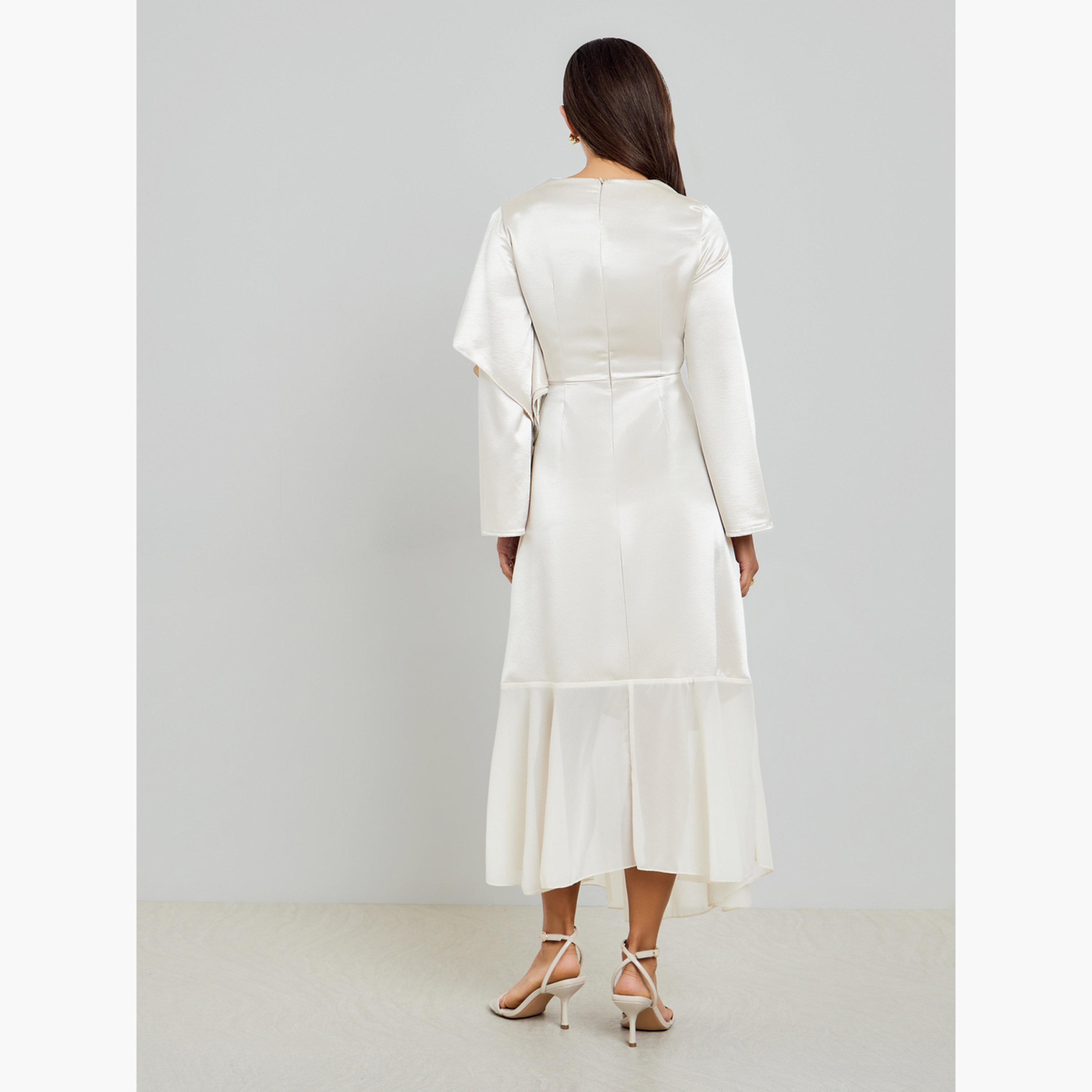 فستان طويل ساتان بأكمام طويلة-women-clothing-dresses-image-3