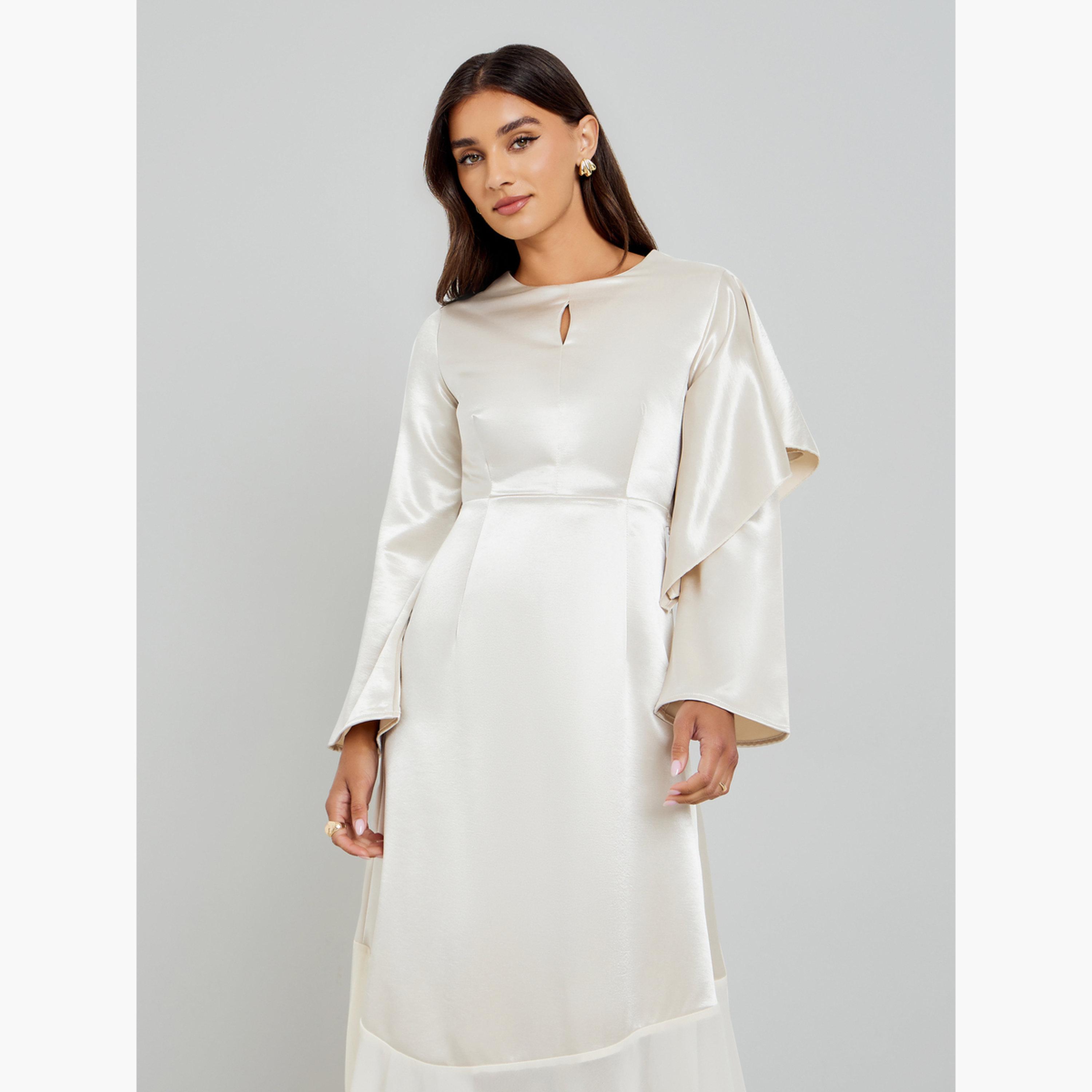فستان طويل ساتان بأكمام طويلة-women-clothing-dresses-image-4
