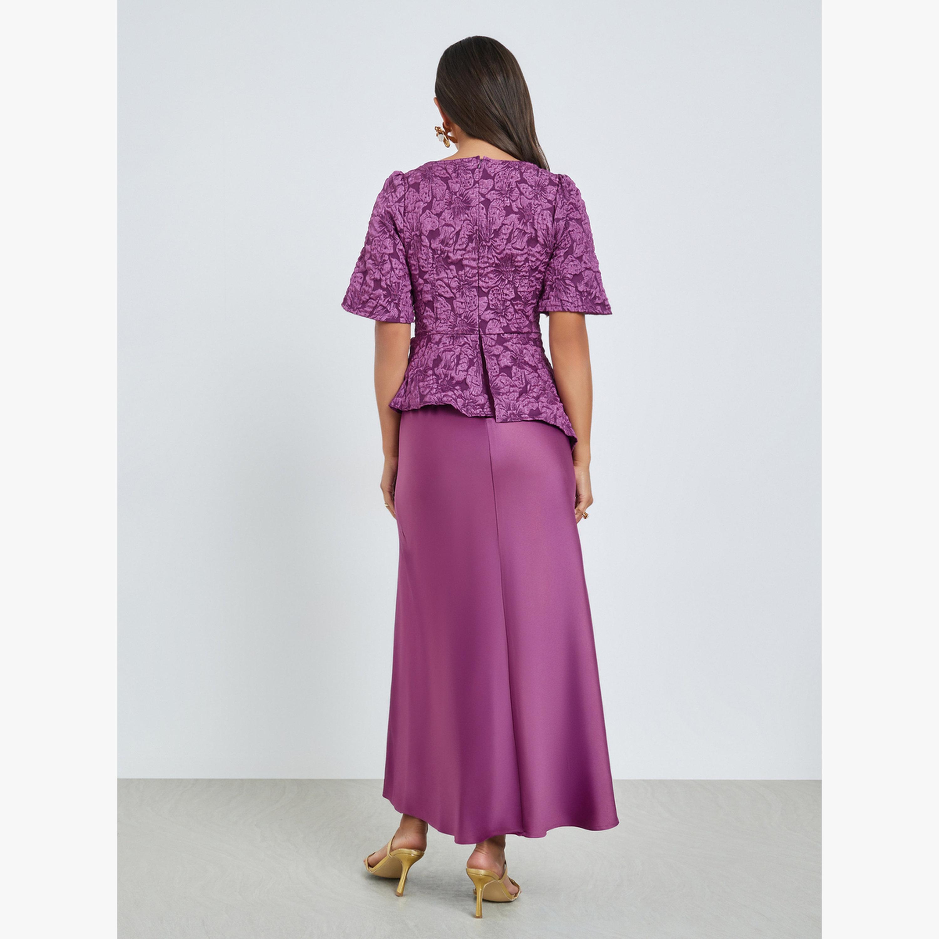 فستان طويل بأكمام منفوخة وجاكار-women-clothing-dresses-image-4