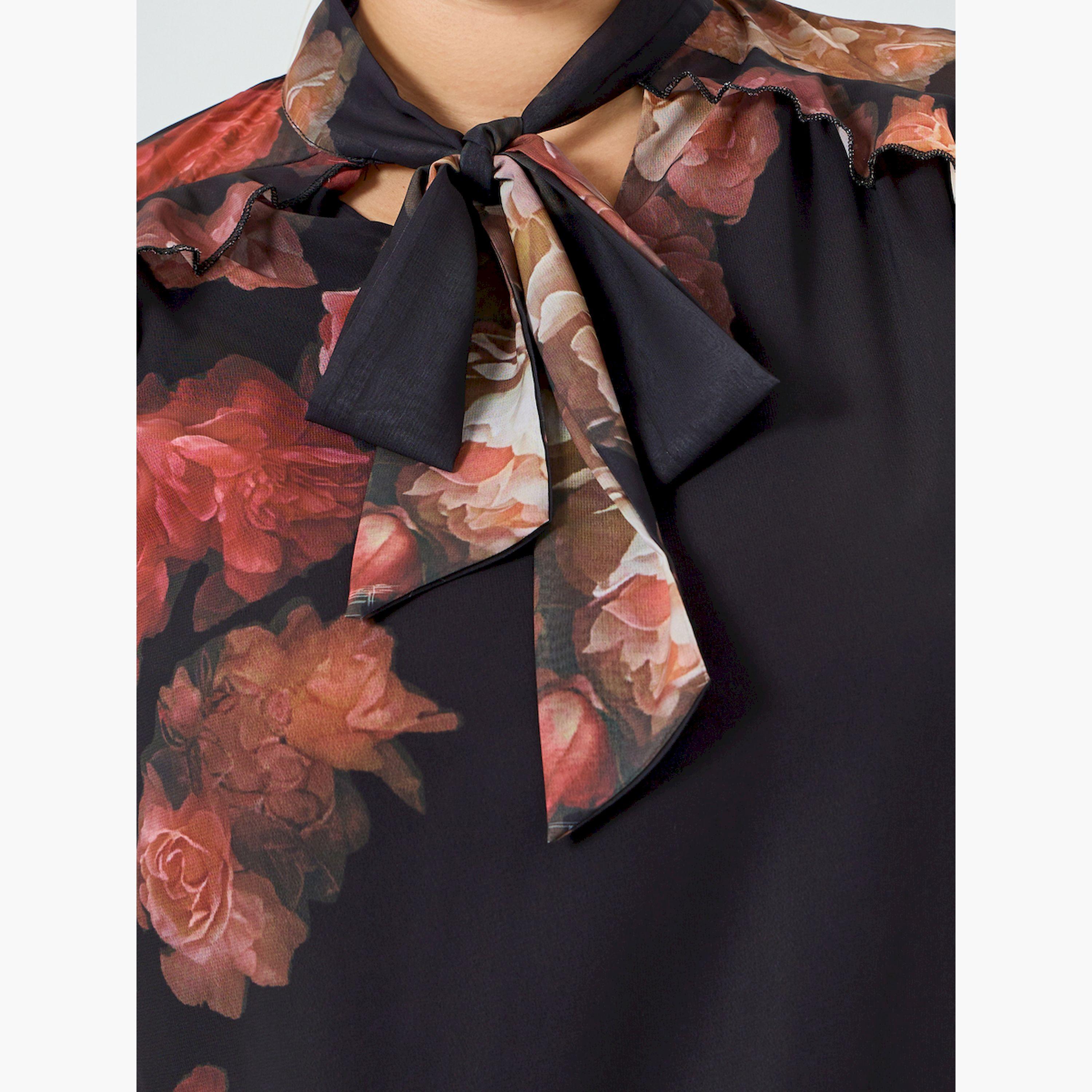 Styli Plus Size Floral Print Ruffle Blouse-women-clothing-shirtsandblouses-blouses-image-5