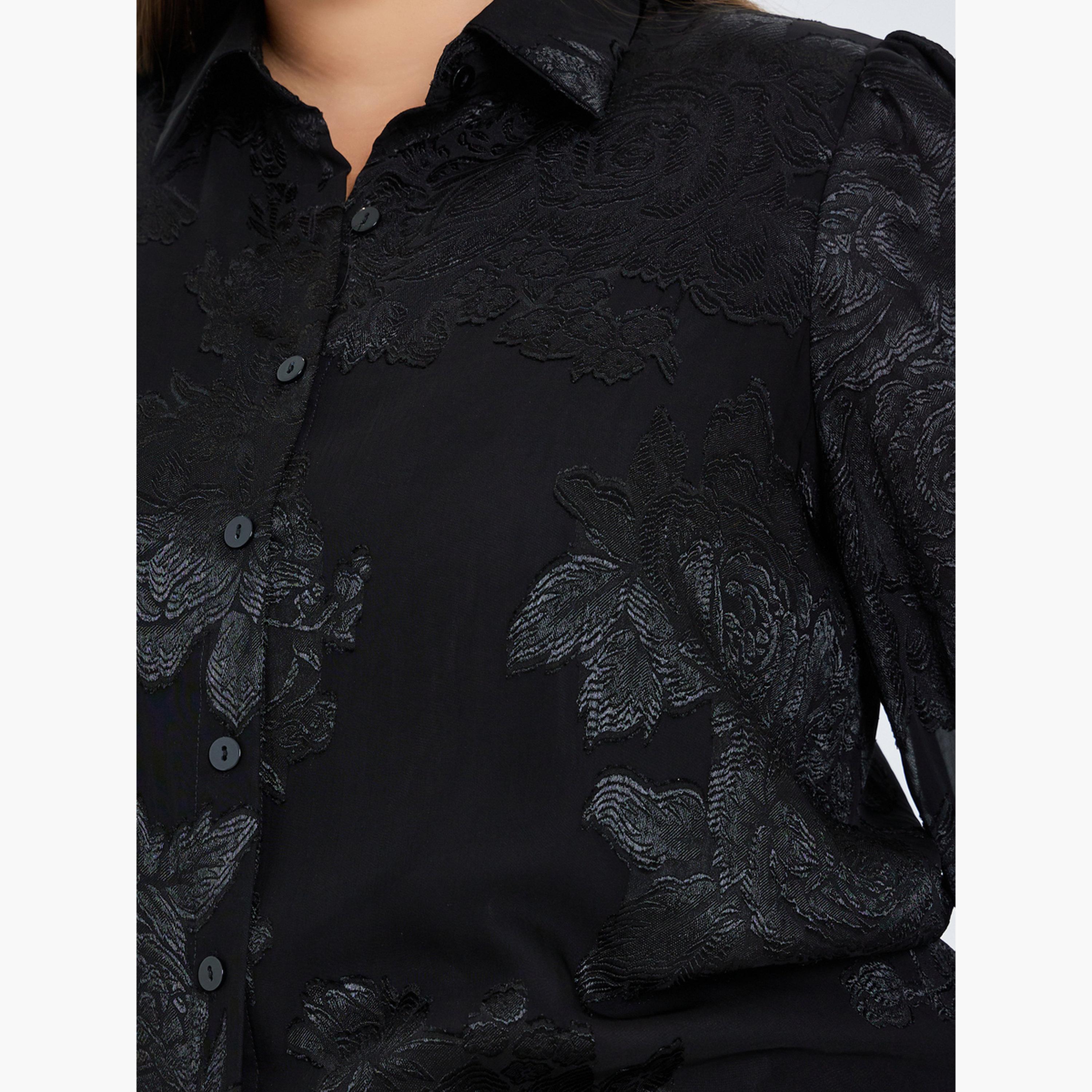 Styli Plus Size Jacquard Evening Shirt-women-clothing-shirtsandblouses-shirts-image-4