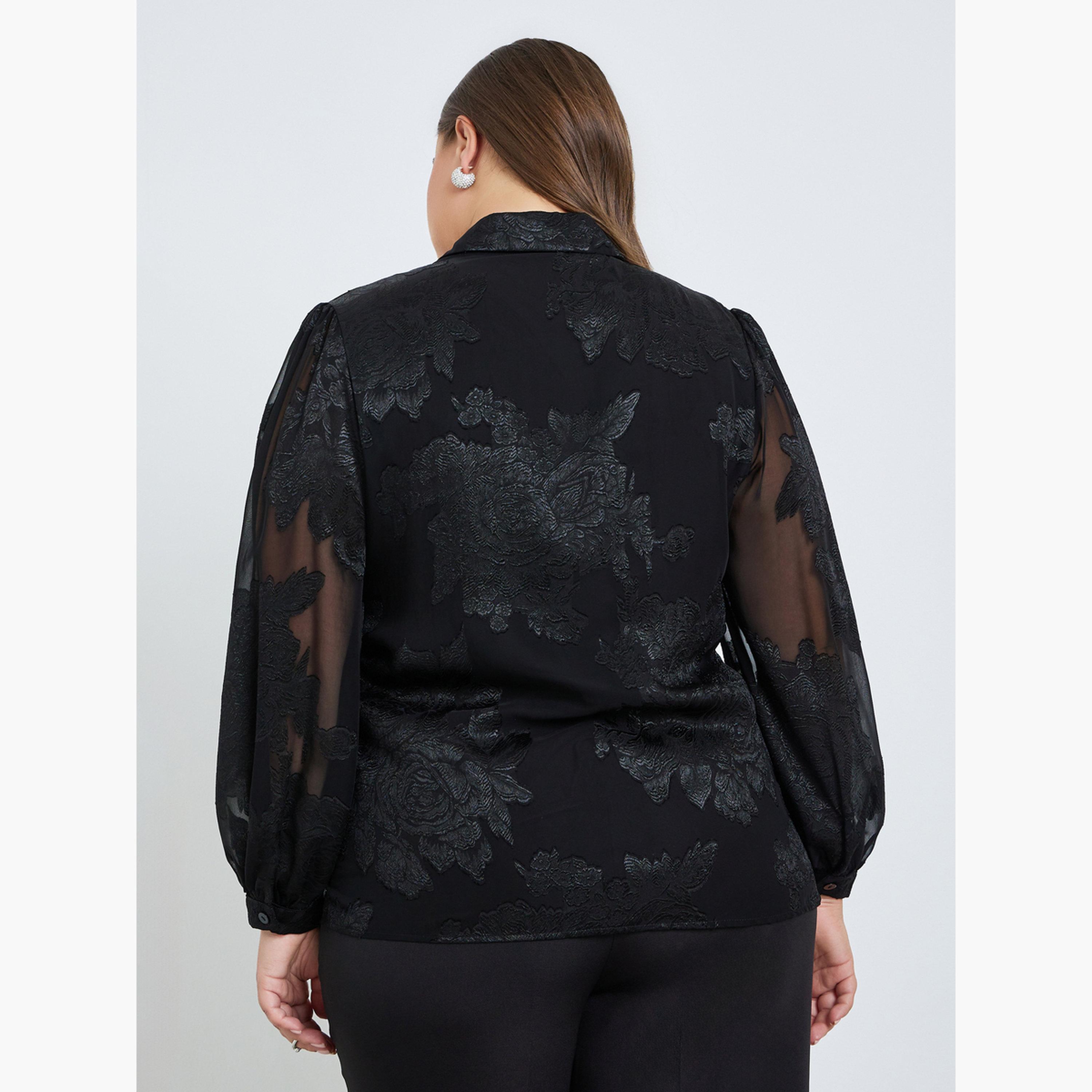 Styli Plus Size Jacquard Evening Shirt-women-clothing-shirtsandblouses-shirts-image-5