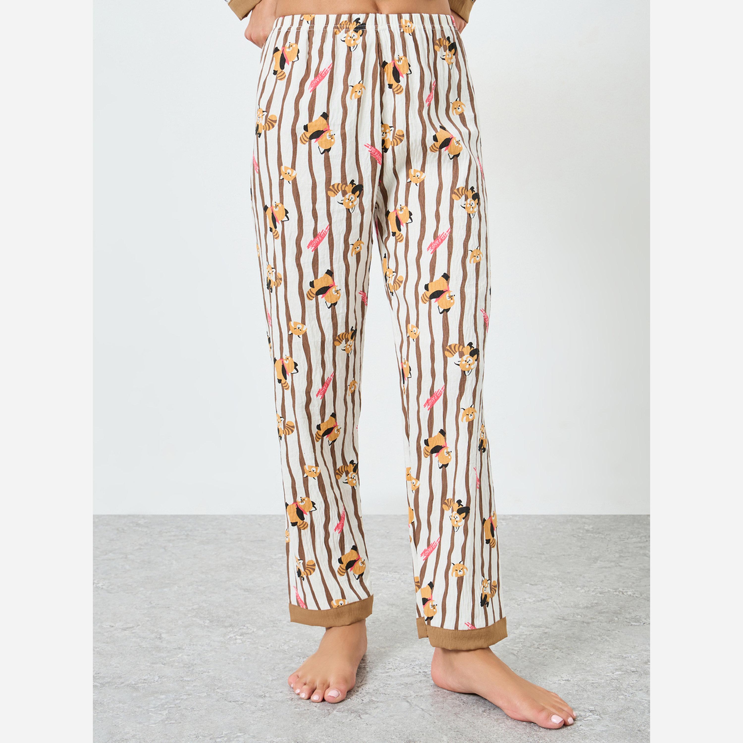 Styli Printed Shirt&Pants Pajama Long Sets-women-clothing-nightwear-pyjamas-longsets-image-5