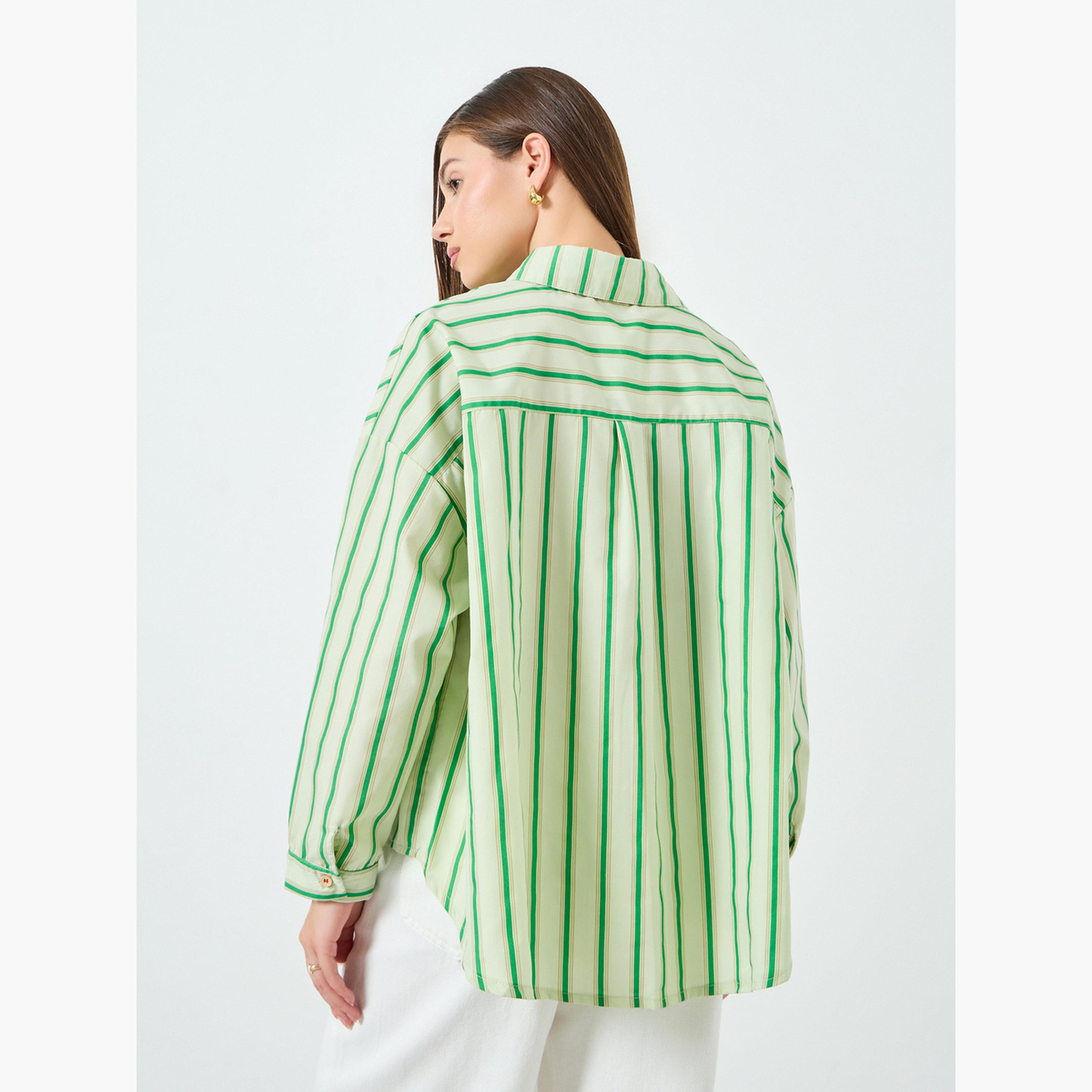 بلوزة مخططة بقصة واسعة-women-clothing-shirtsandblouses-shirts-image-4