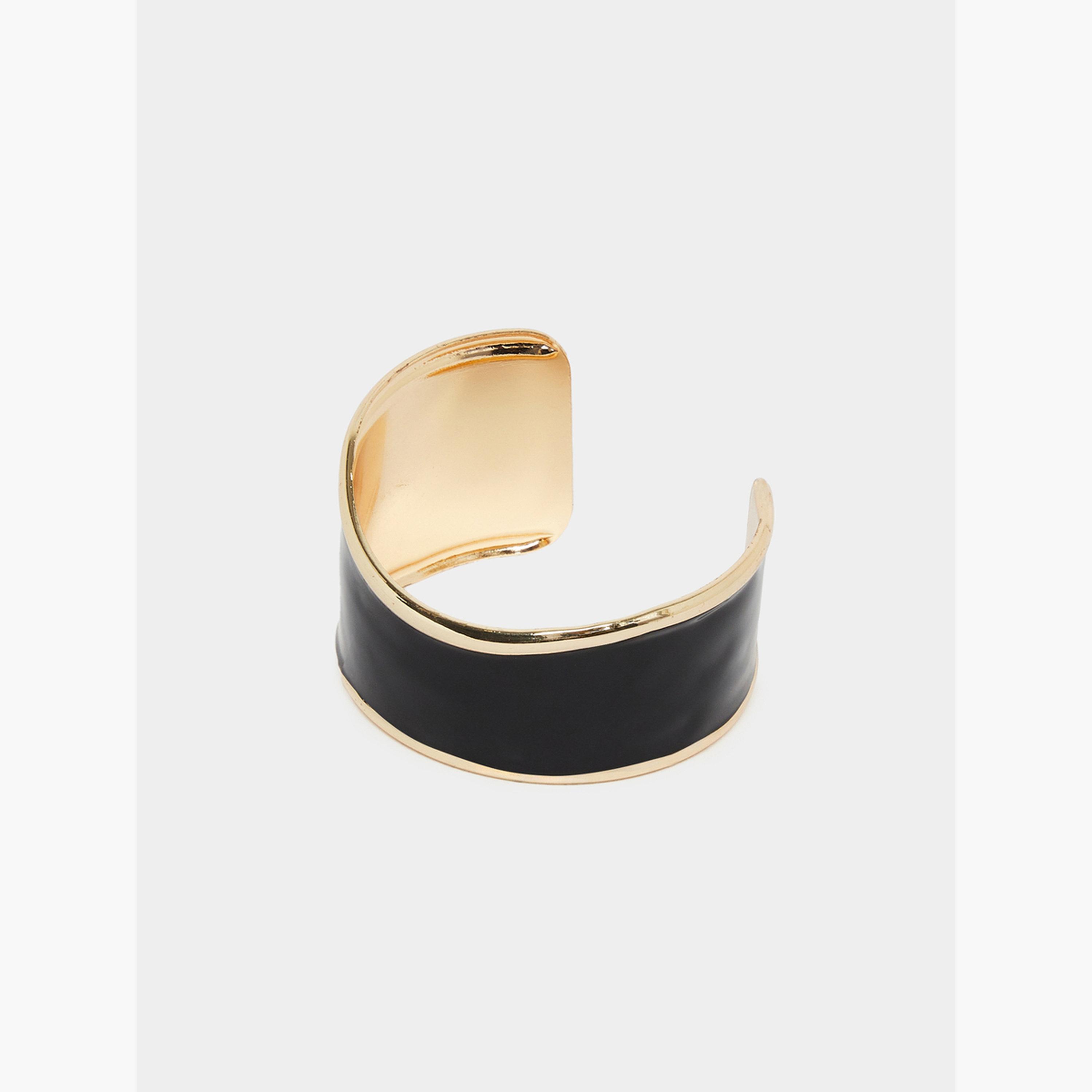 Styli Black and Gold Bangle Bracelet-women-watchesandjewellery-jewellery-banglesandbracelets-image-1