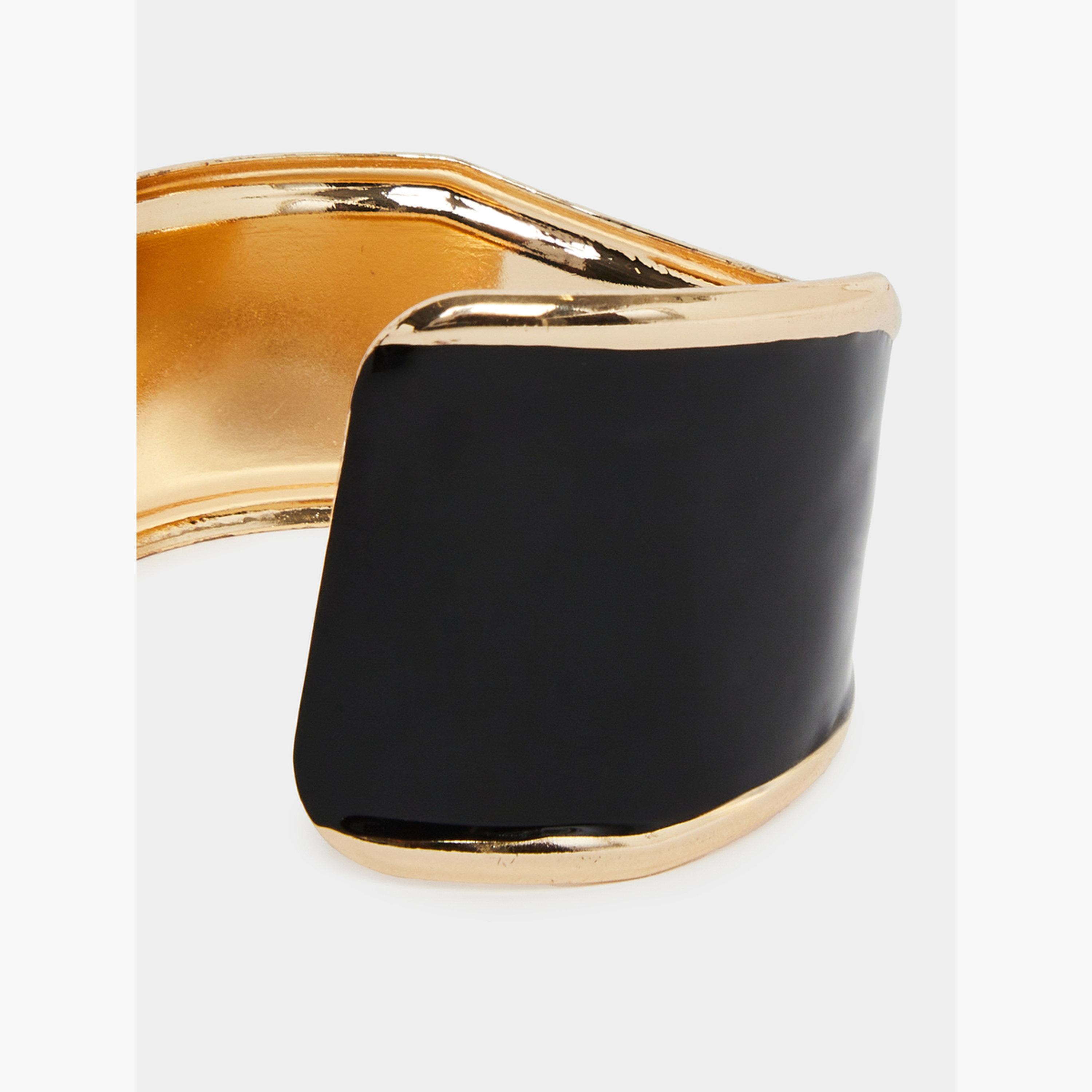 Styli Black and Gold Bangle Bracelet-women-watchesandjewellery-jewellery-banglesandbracelets-image-4
