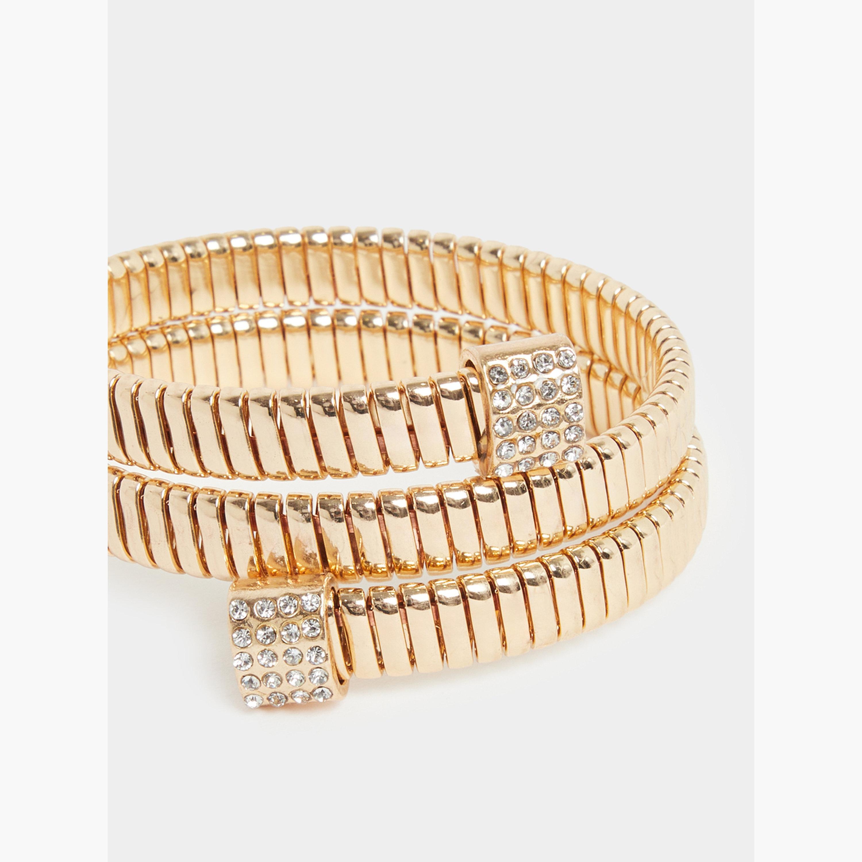 سوار ملفوف مزين بالكريستال-women-watchesandjewellery-jewellery-banglesandbracelets-image-4