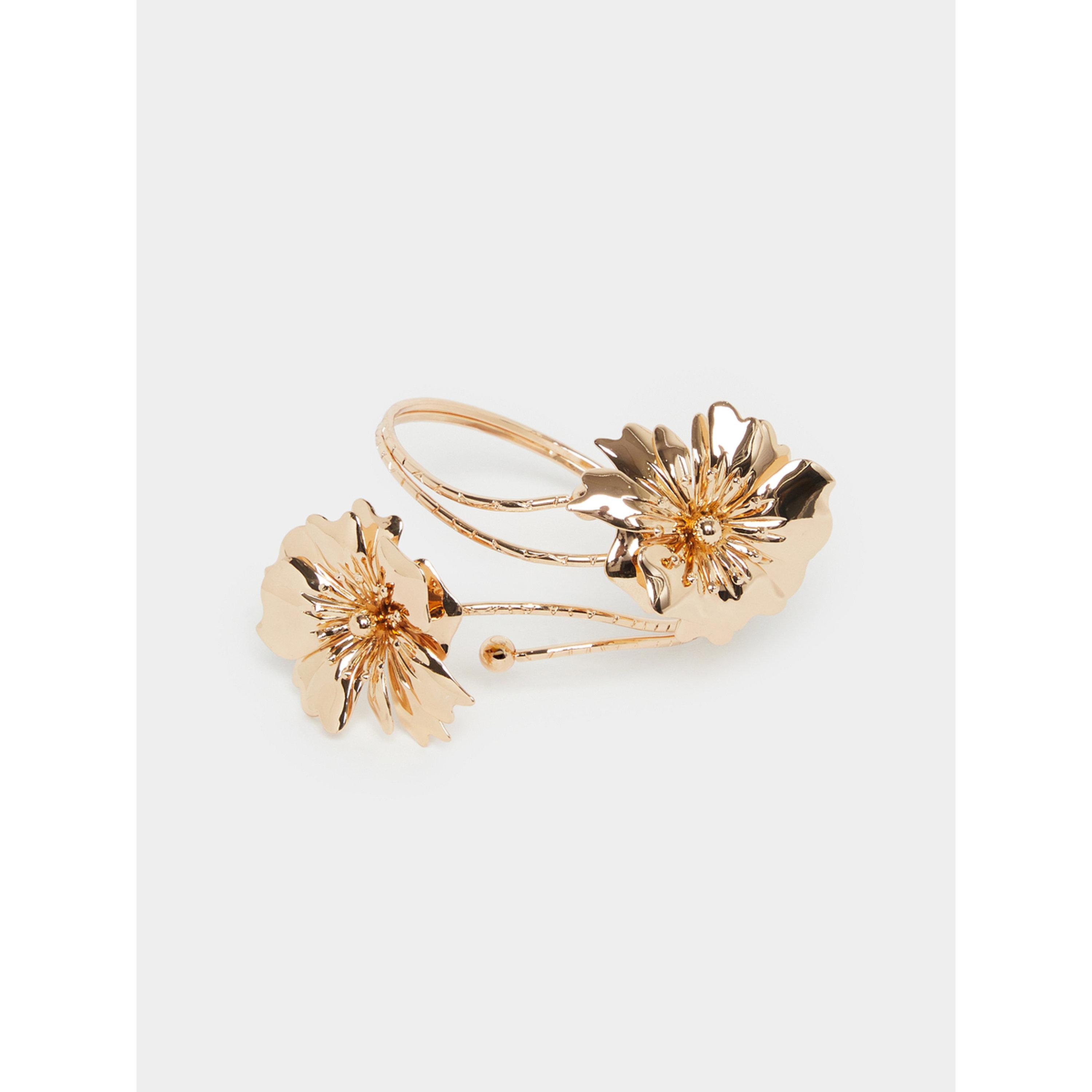 Styli Golden Floral Cuff Bracelet-women-watchesandjewellery-jewellery-banglesandbracelets-image-1