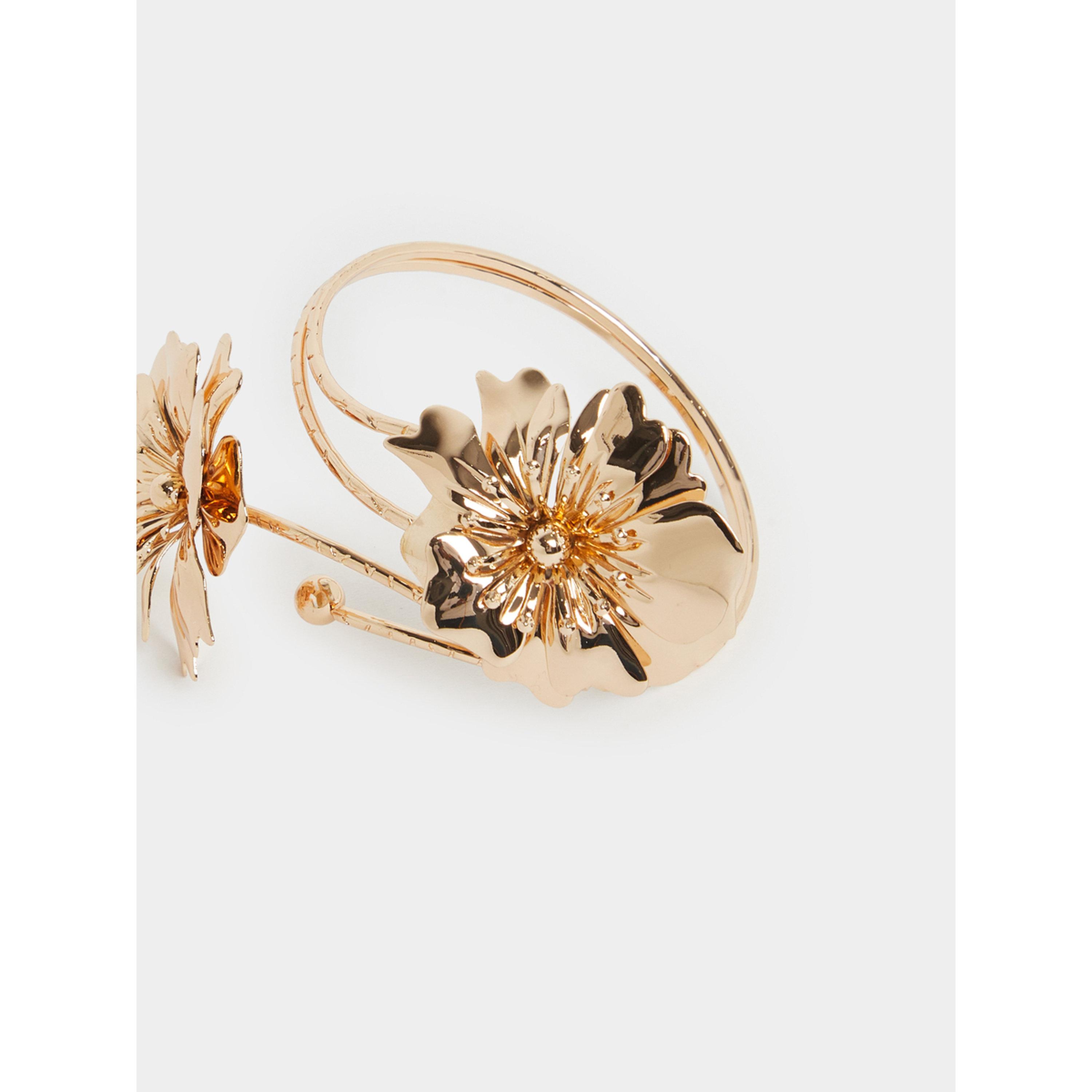 Styli Golden Floral Cuff Bracelet-women-watchesandjewellery-jewellery-banglesandbracelets-image-4
