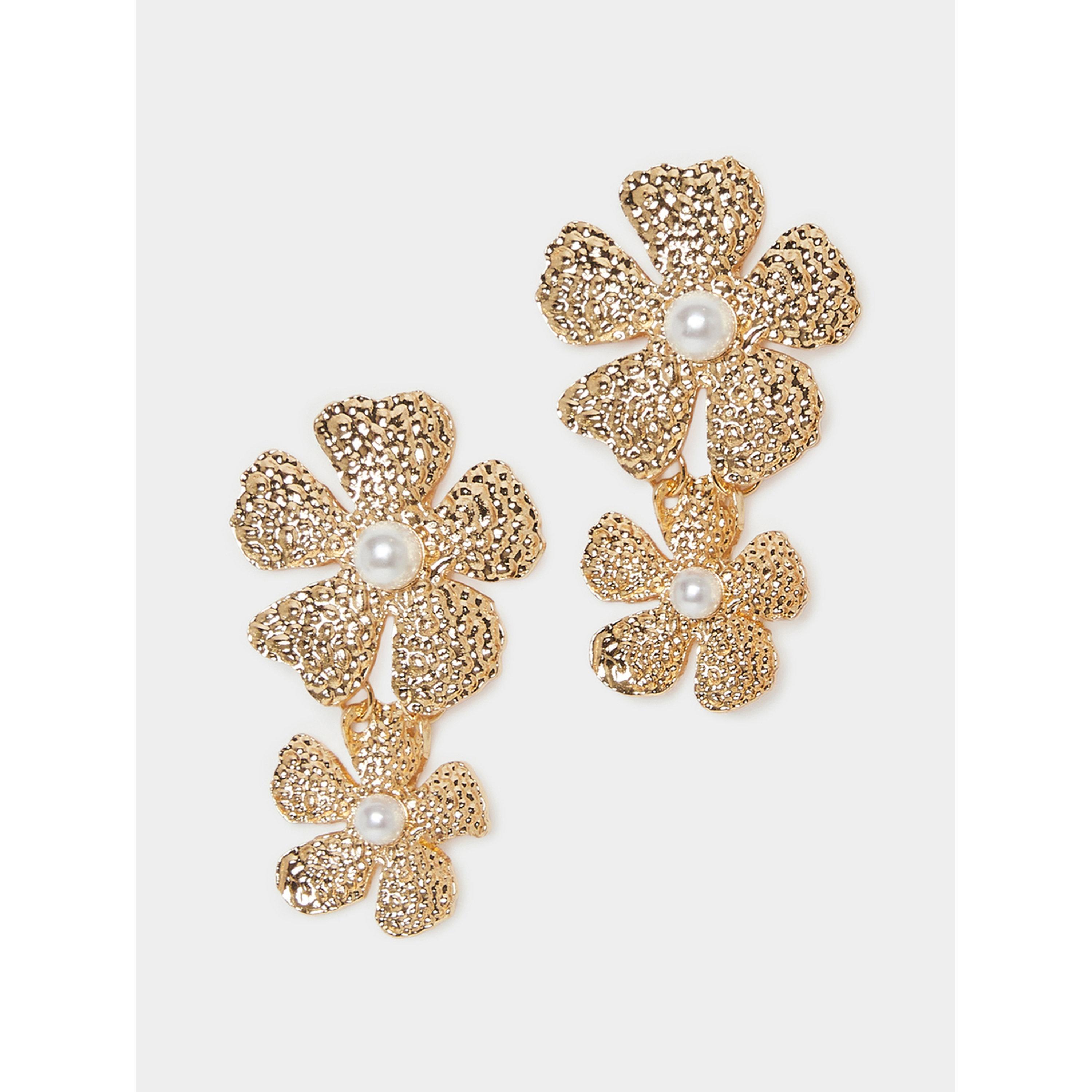 أقراط متدلية باللؤلؤ والزهور-women-watchesandjewellery-jewellery-earrings-image-1