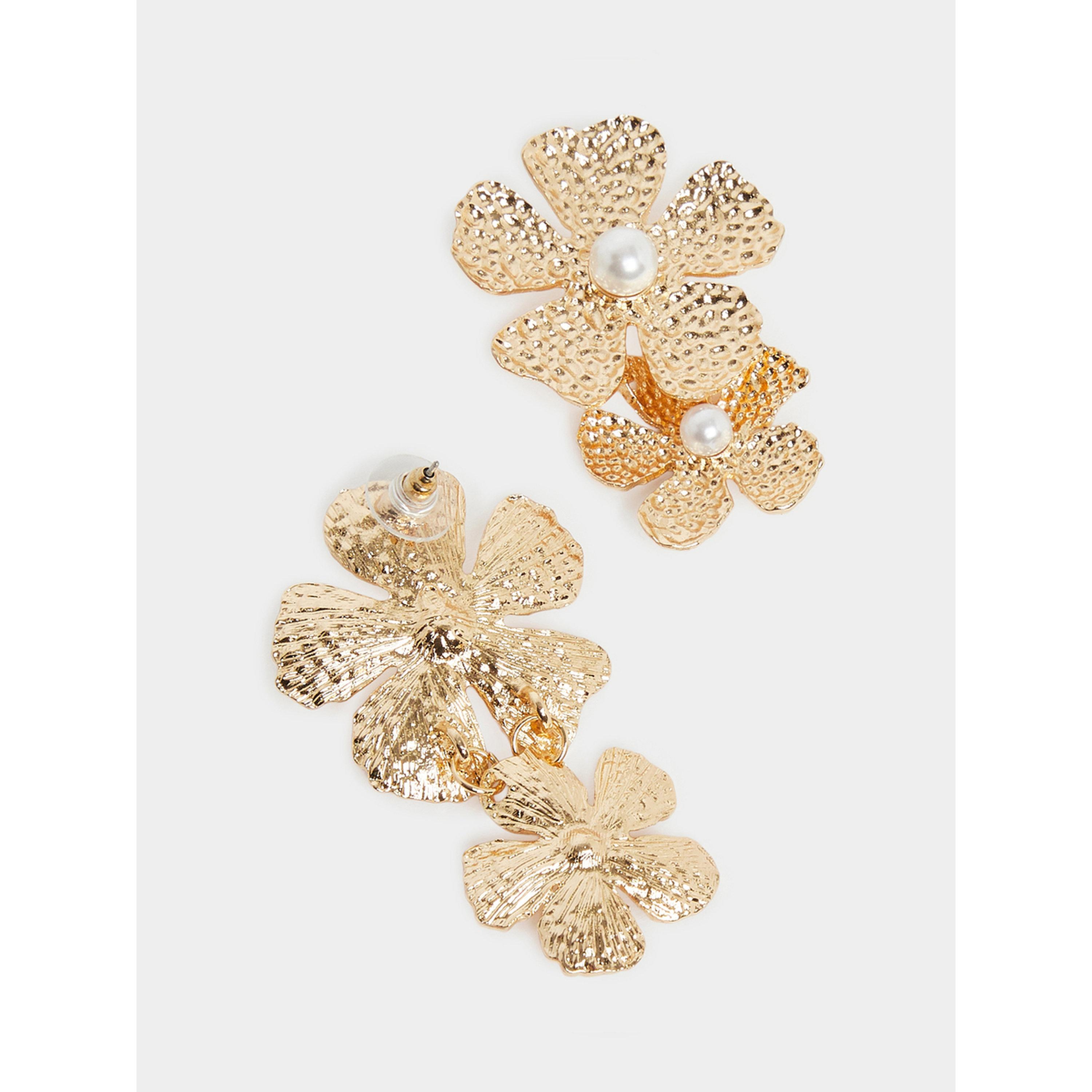 أقراط متدلية باللؤلؤ والزهور-women-watchesandjewellery-jewellery-earrings-image-2