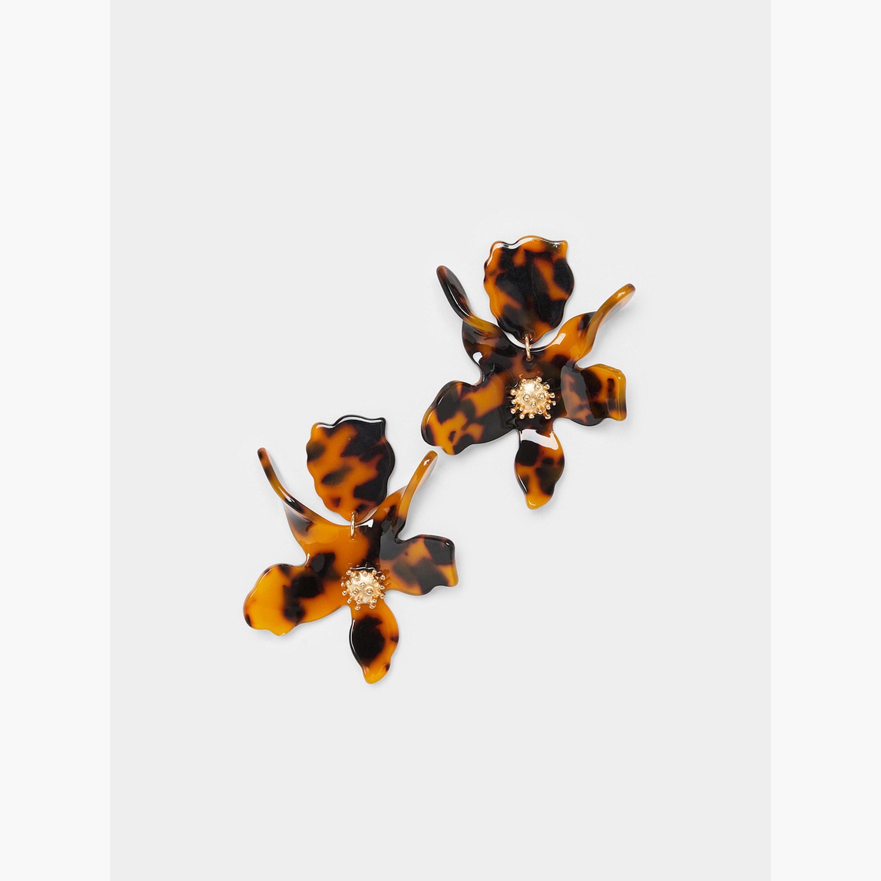 Styli Tortoiseshell Flower Stud Earrings-women-watchesandjewellery-jewellery-earrings-image-1