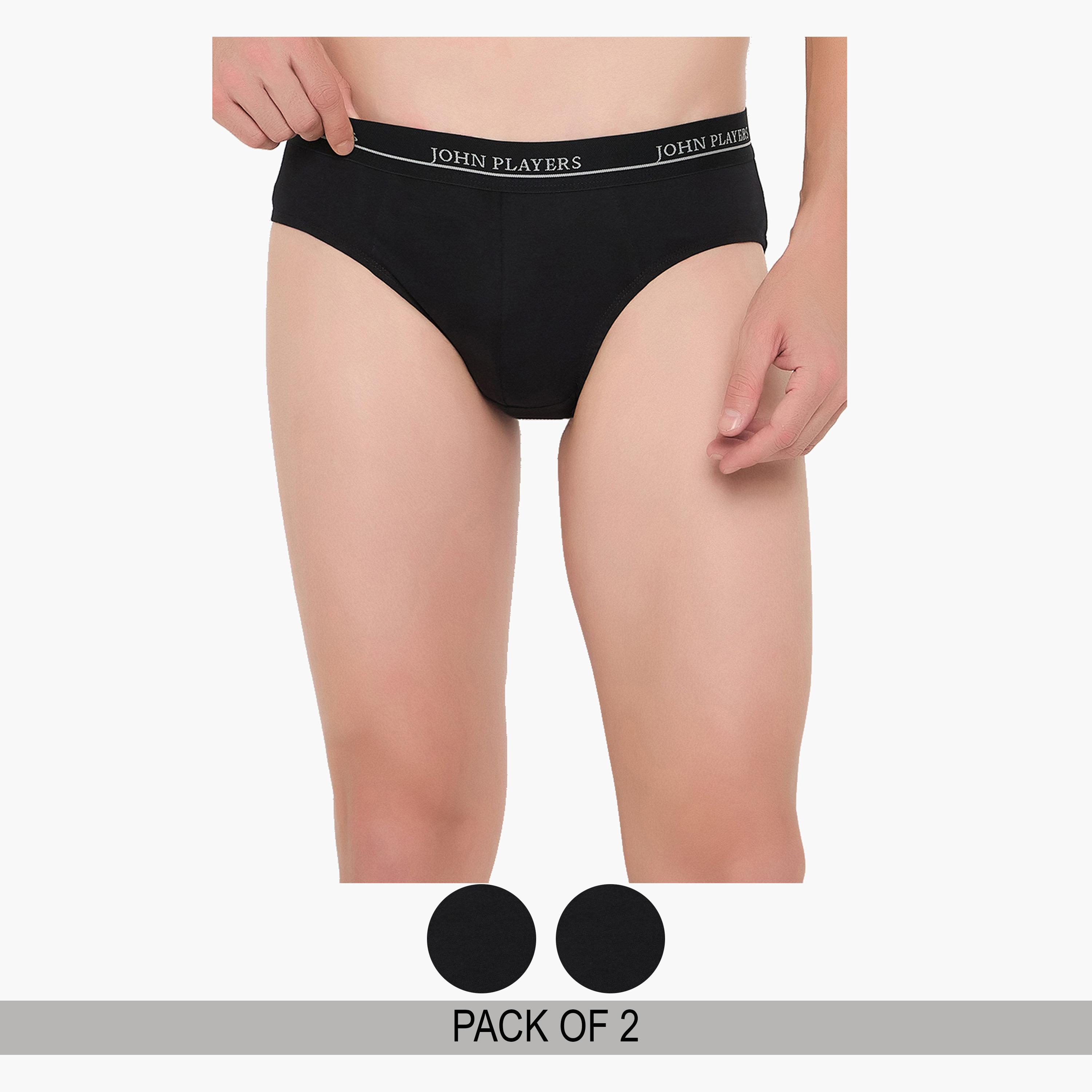 John Player Pack of 2 - Men Solid Briefs - 100% Cotton-men-clothing-innerwear-underwear-image-1