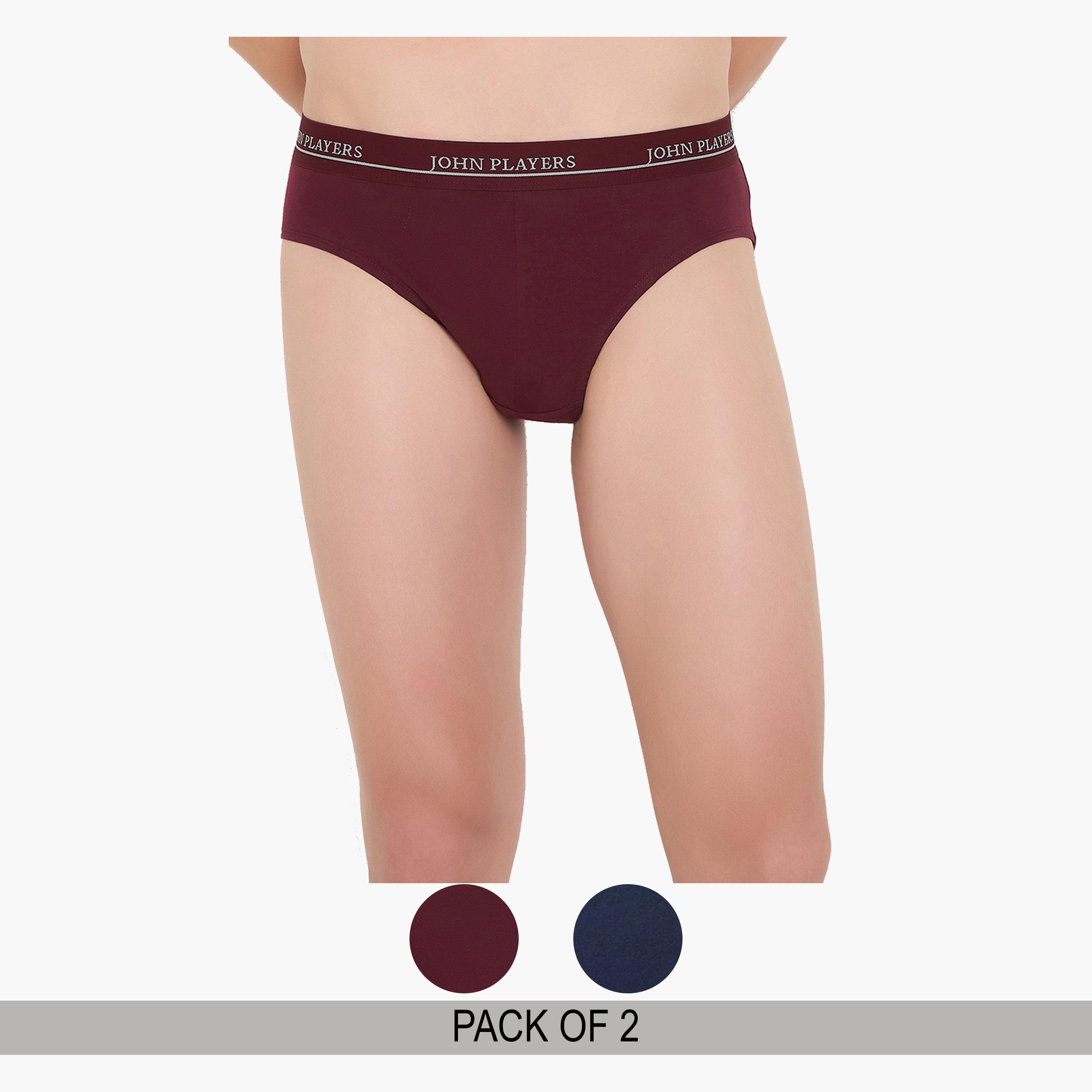 John Player Pack of 2 - Men Solid Briefs - 100% Cotton-men-clothing-innerwear-underwear-image-1