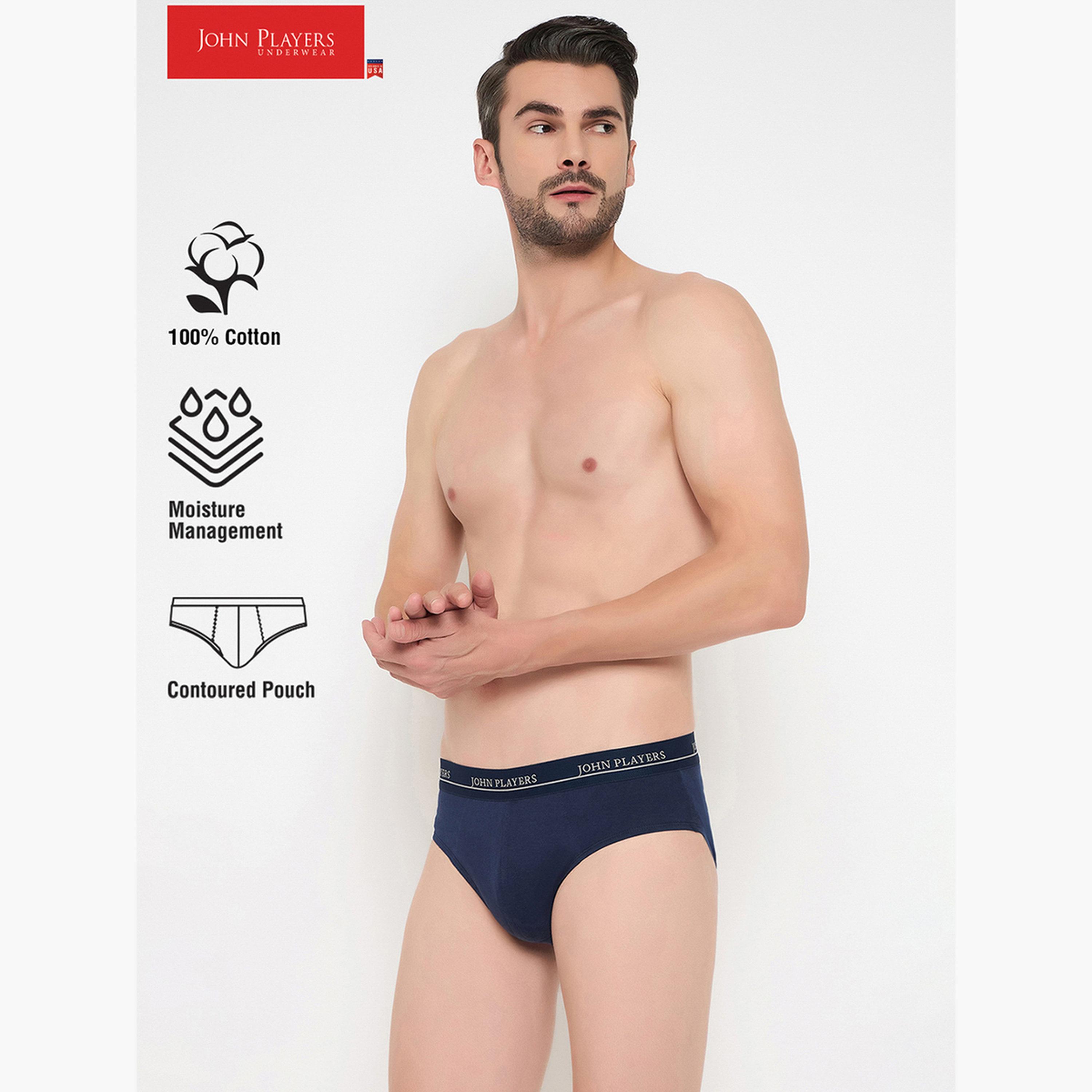 John Player Pack of 2 - Men Solid Briefs - 100% Cotton-men-clothing-innerwear-underwear-image-2