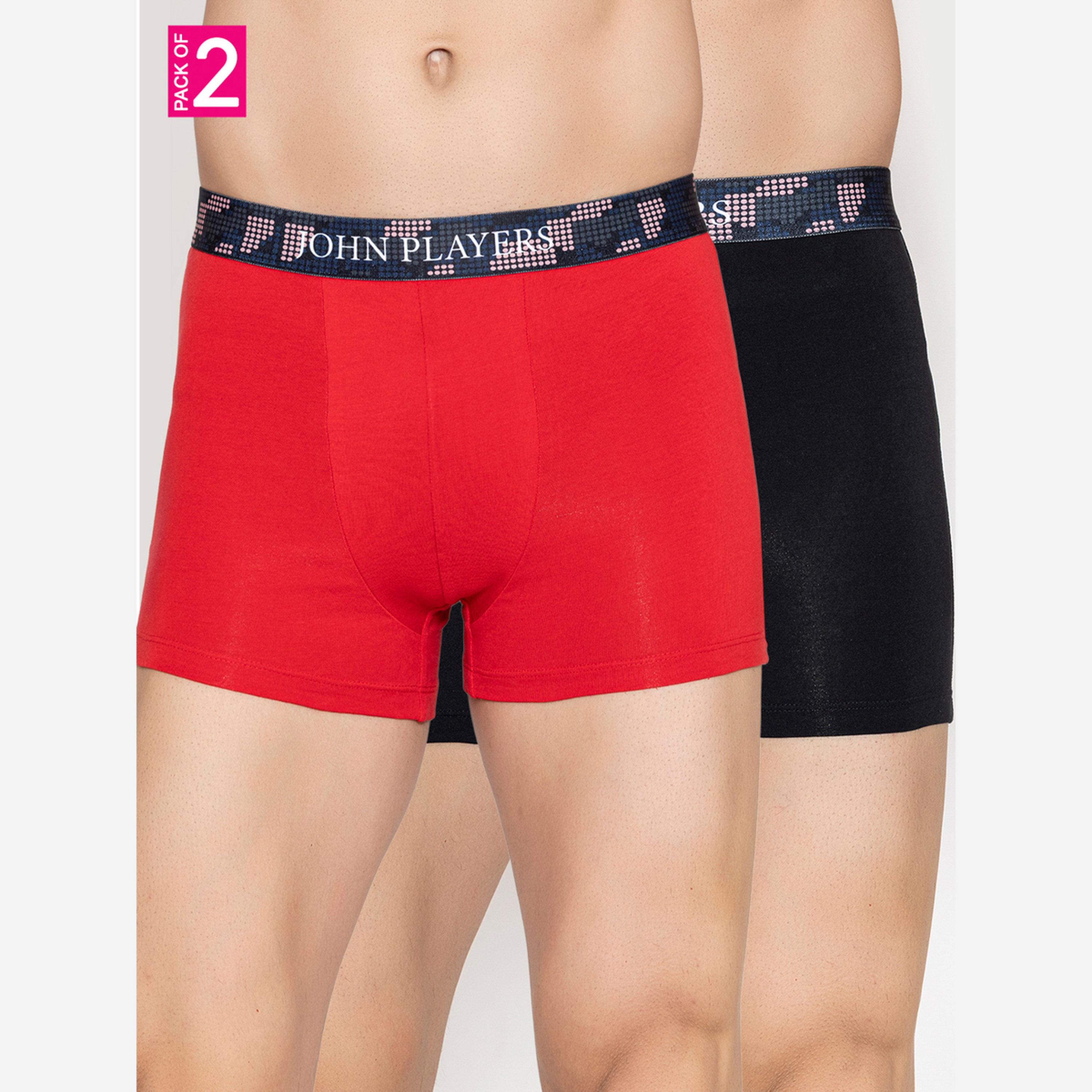 John Player Pack of 2 - Men Cotton Trunks with Sublimation Waistband-men-clothing-innerwear-underwear-image-2