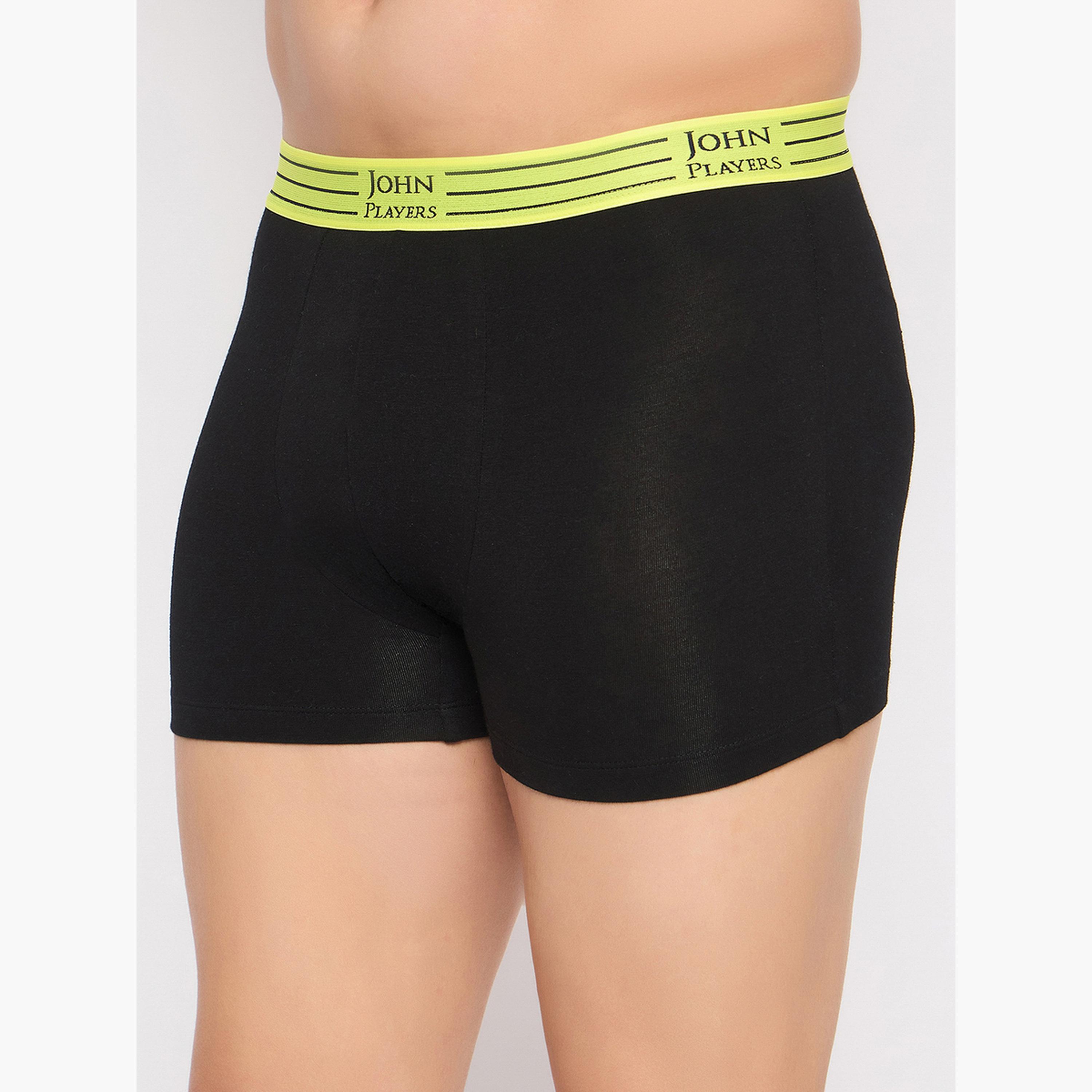 John Player Pack of 2 - Men Cotton Trunks with Striped Waistband-men-clothing-innerwear-underwear-image-2