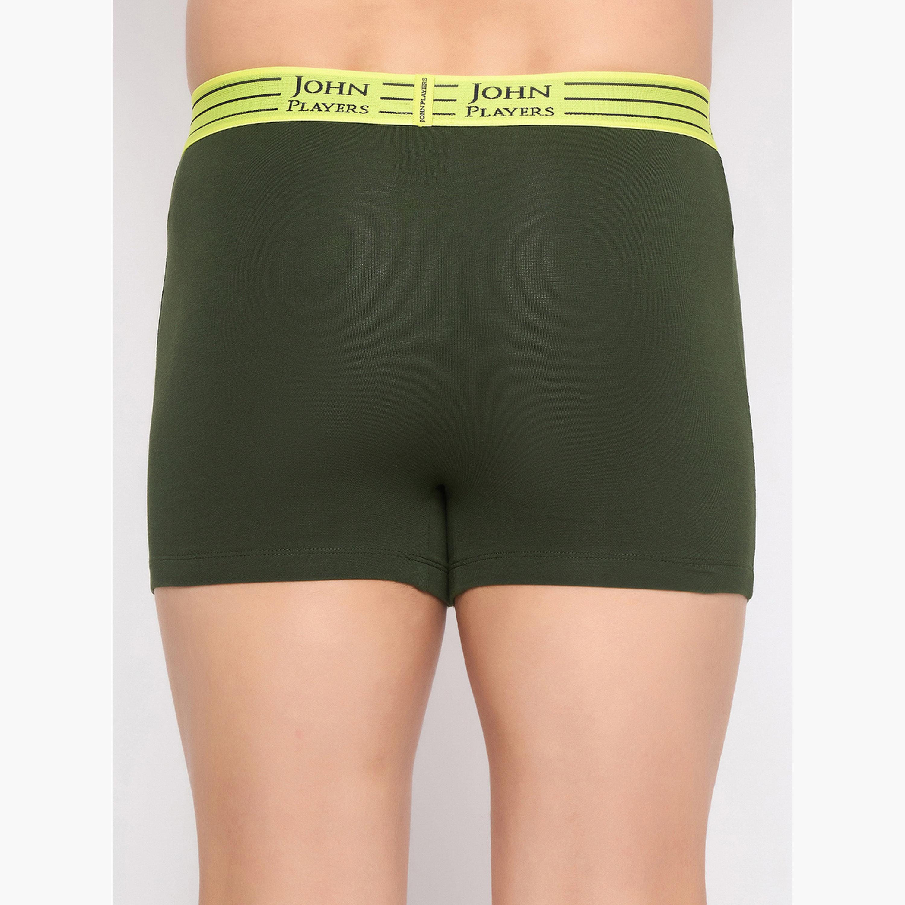 John Player Pack of 2 - Men Cotton Trunks with Striped Waistband-men-clothing-innerwear-underwear-image-3