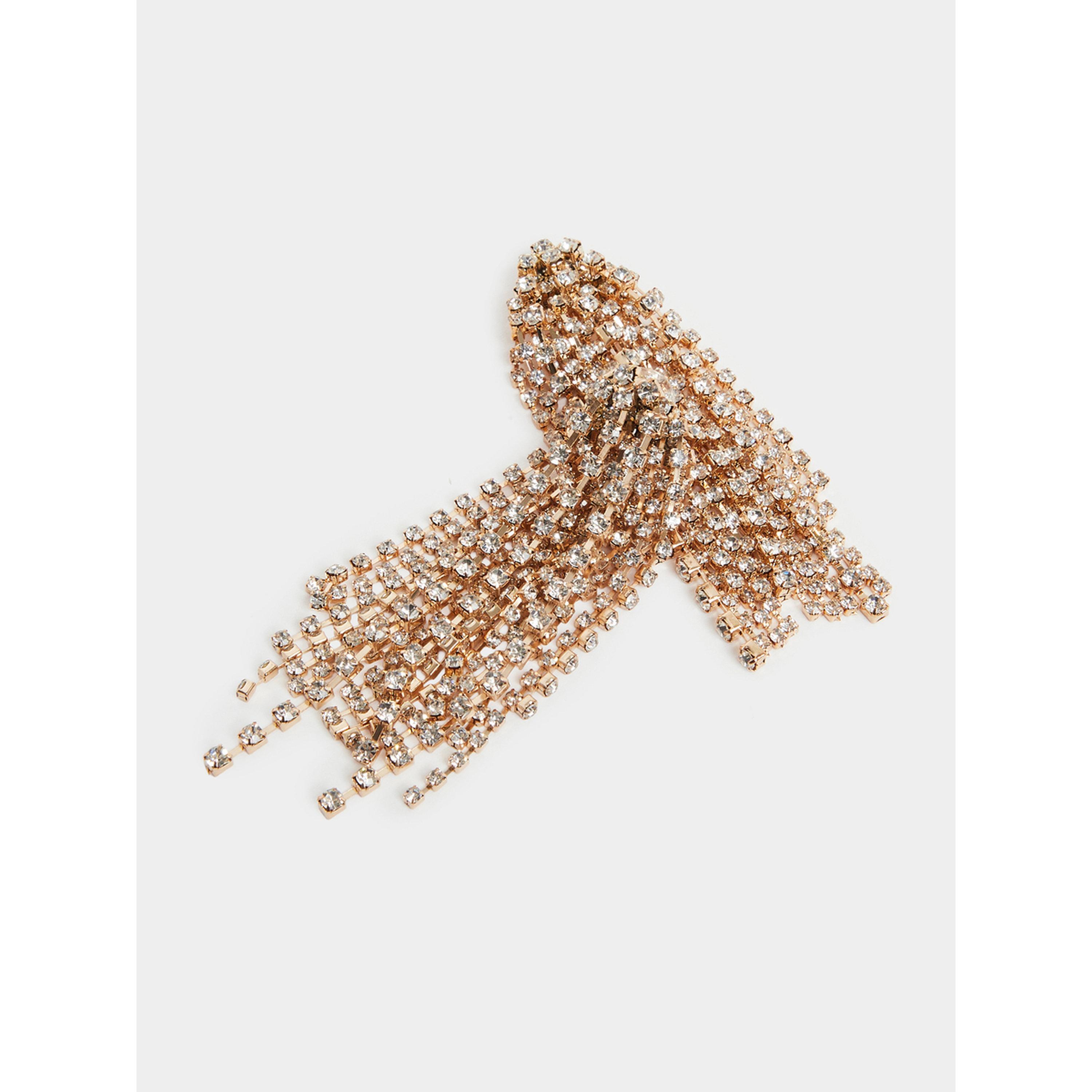 Styli Gold Diamante Tassel Dangle Earrings-women-watchesandjewellery-jewellery-earrings-image-2
