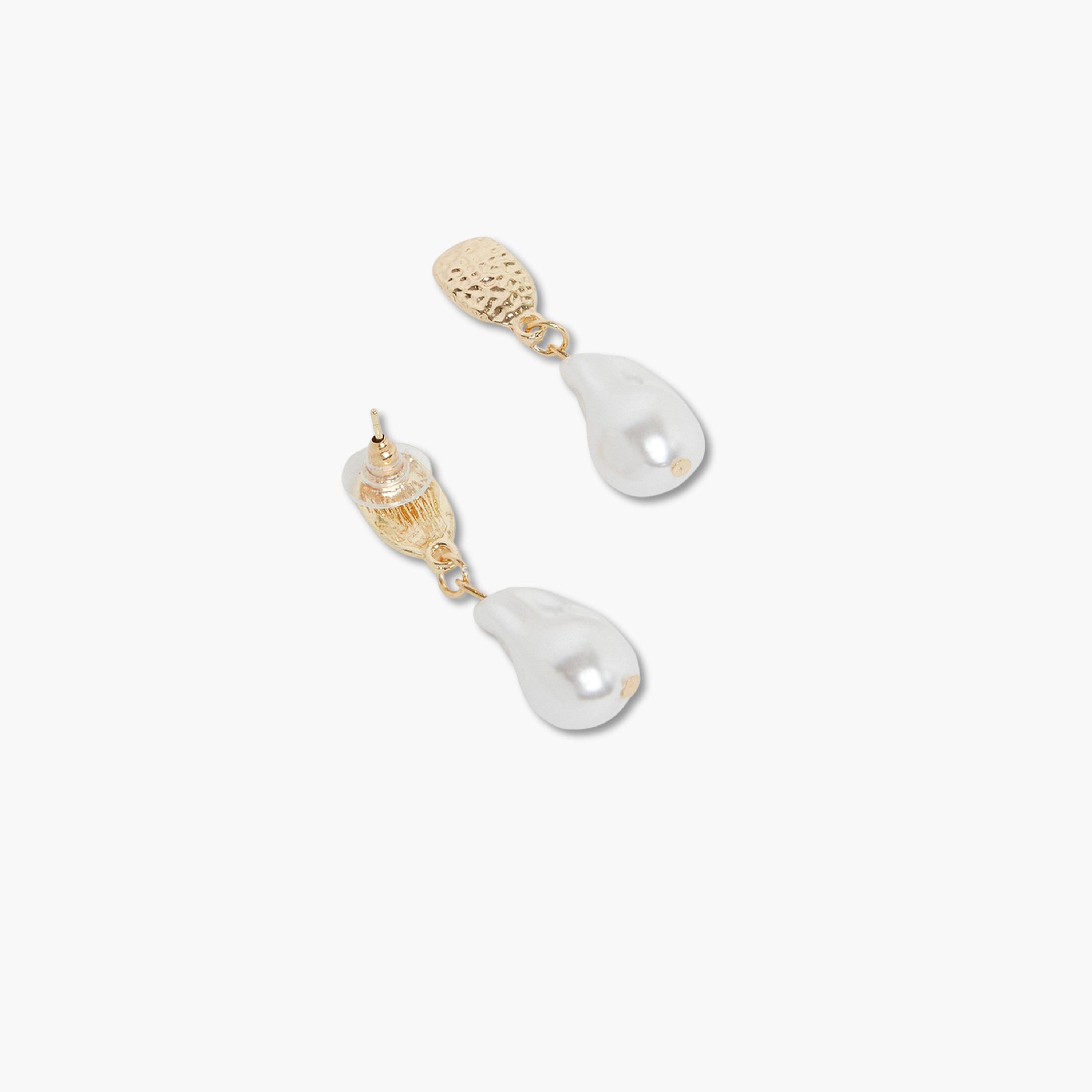 Styli Gold and Pearl Dangle Earrings-women-watchesandjewellery-jewellery-earrings-image-3