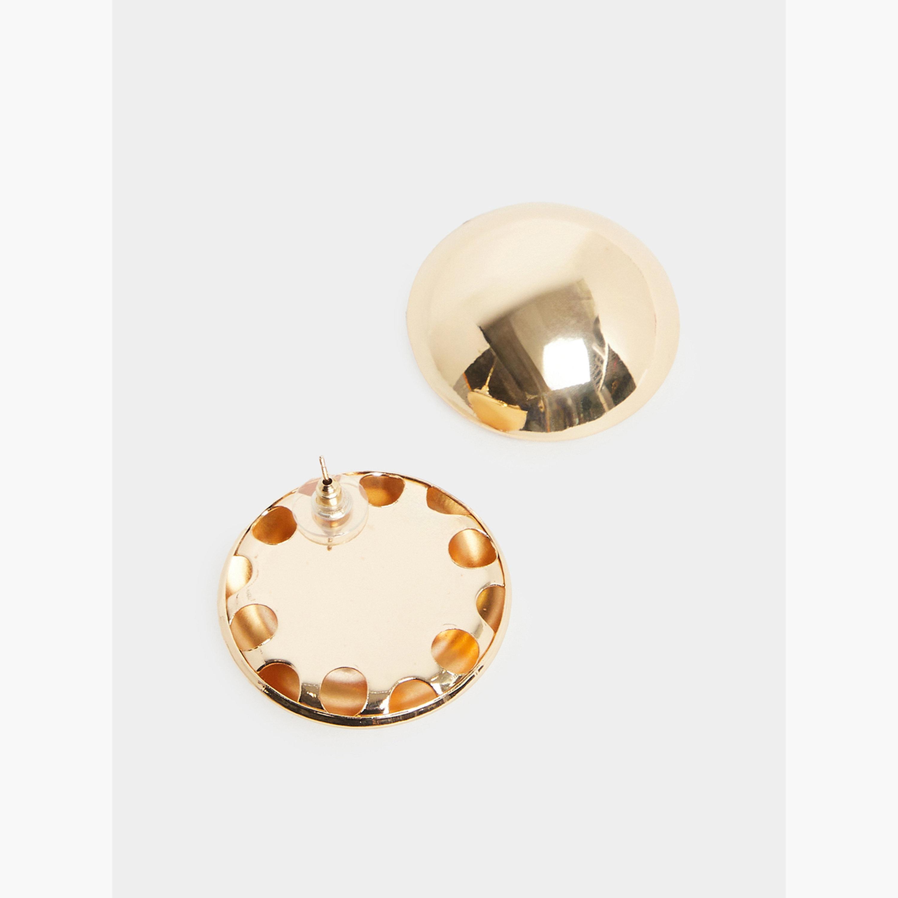 Styli Pack of 2 - Gold Stud Earrings-women-watchesandjewellery-jewellery-earrings-image-2