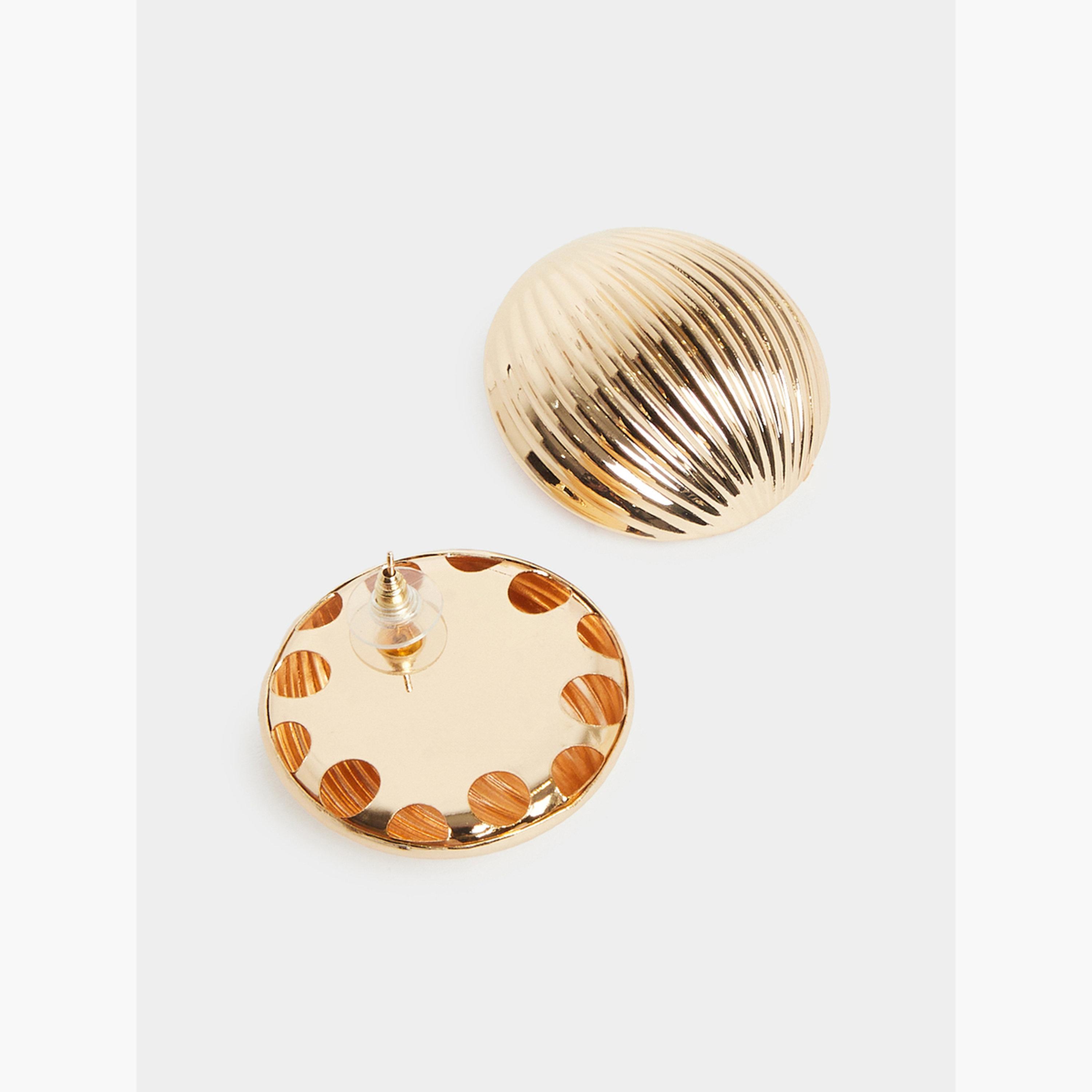 Styli Pack of 2 - Gold Stud Earrings-women-watchesandjewellery-jewellery-earrings-image-3