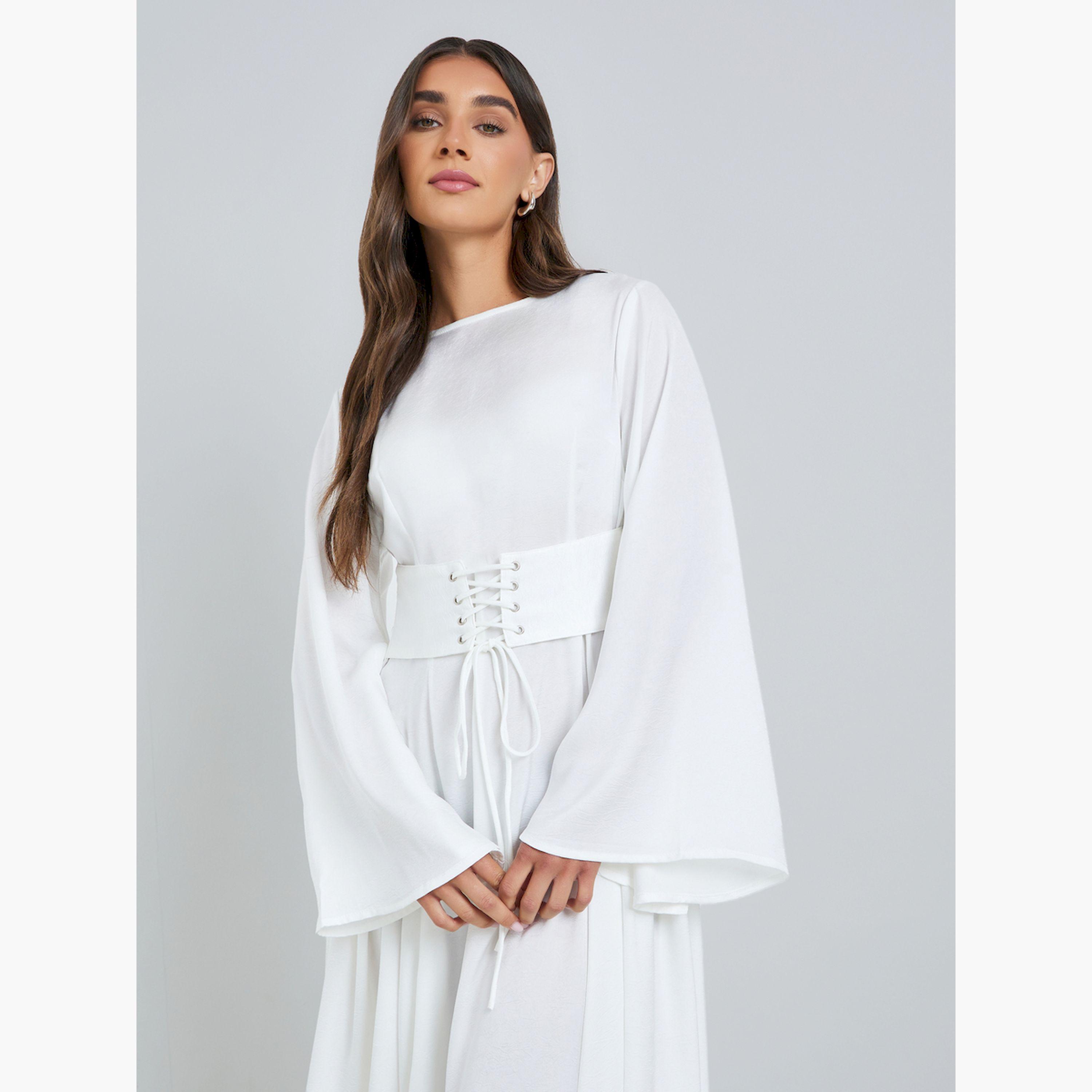 فستان ميدي بأكمام طويلة وتصميم مريح-women-clothing-dresses-image-2