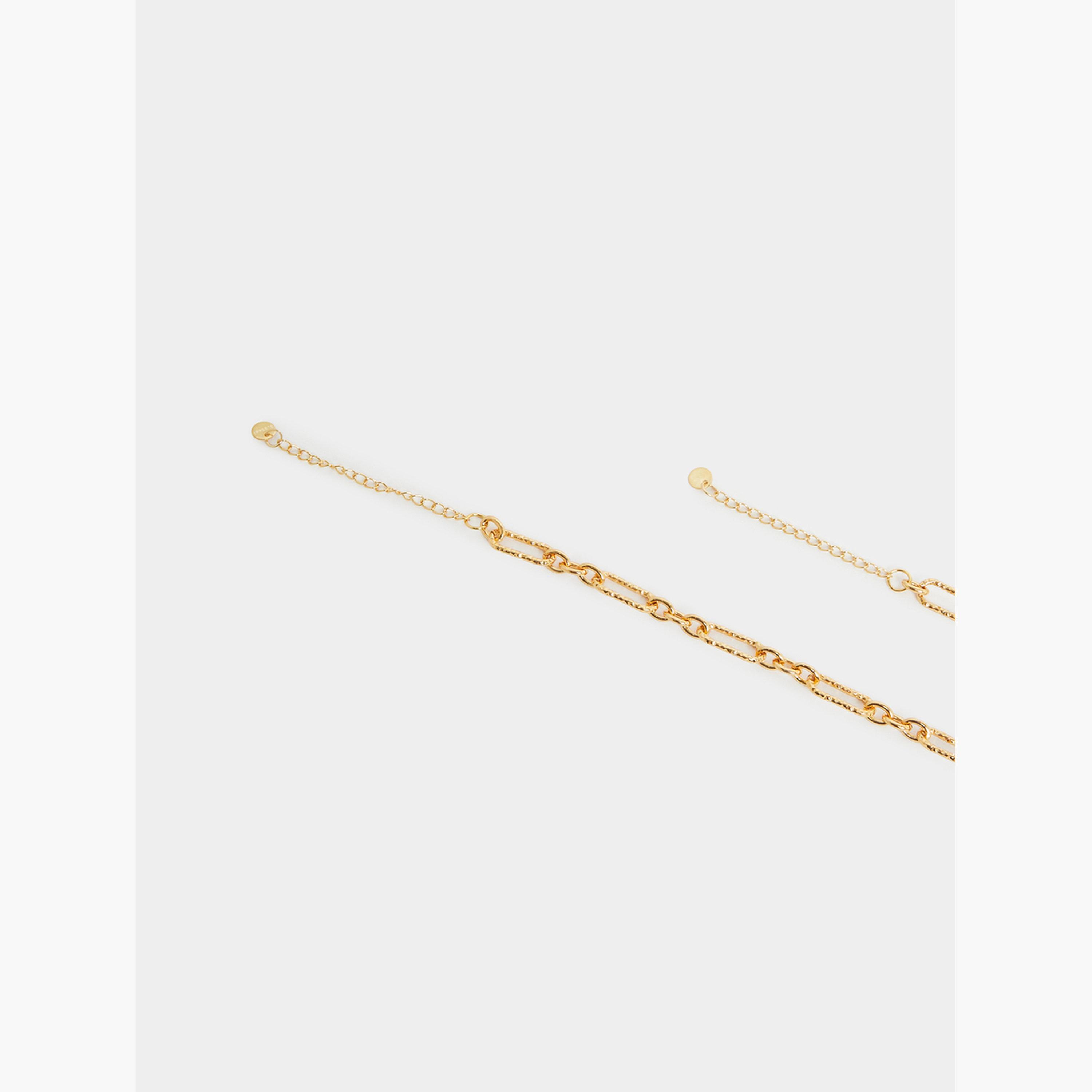 Styli Gold Textured Chain Necklace and Bracelet Set-women-watchesandjewellery-jewellery-jewellerysets-image-3