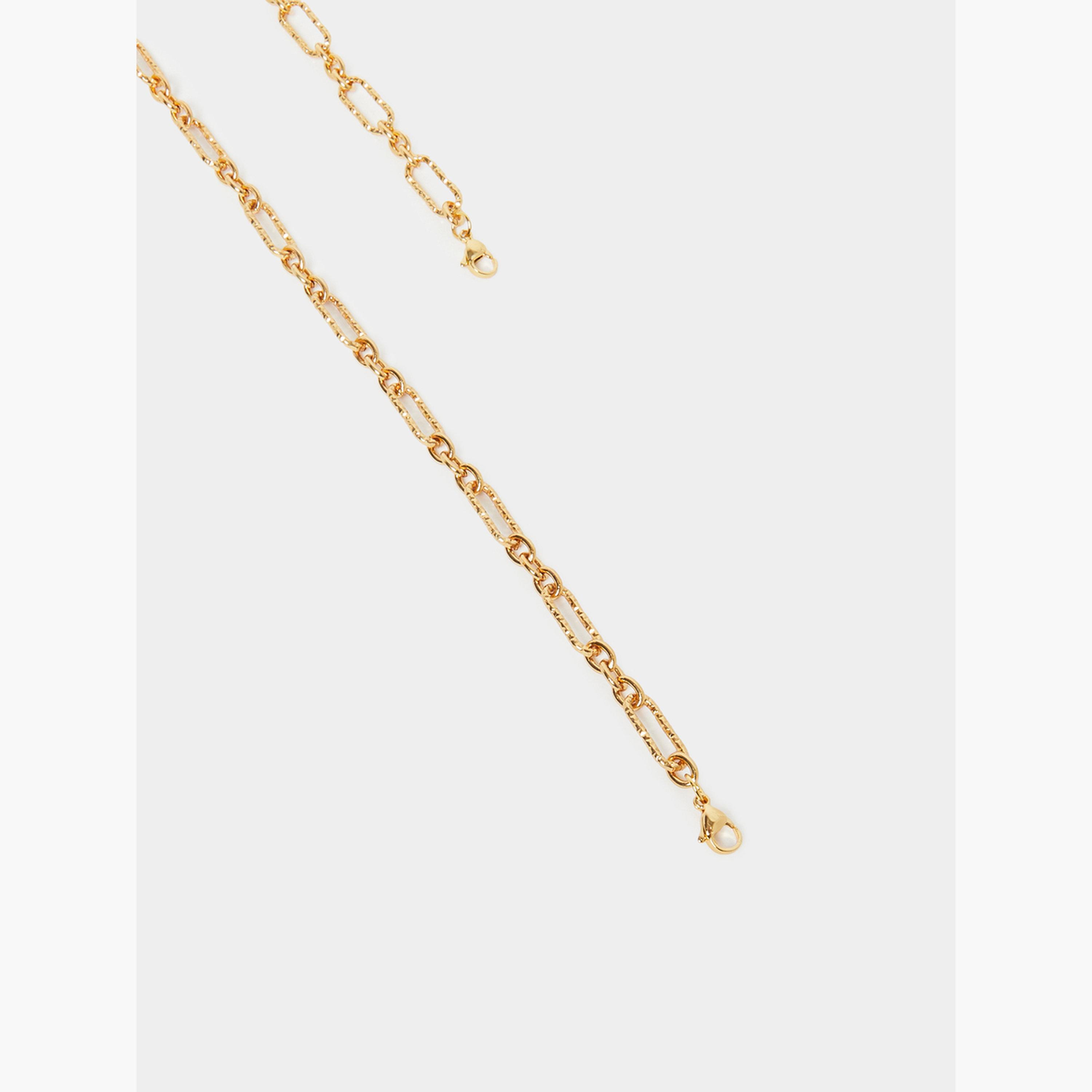 Styli Gold Textured Chain Necklace and Bracelet Set-women-watchesandjewellery-jewellery-jewellerysets-image-4