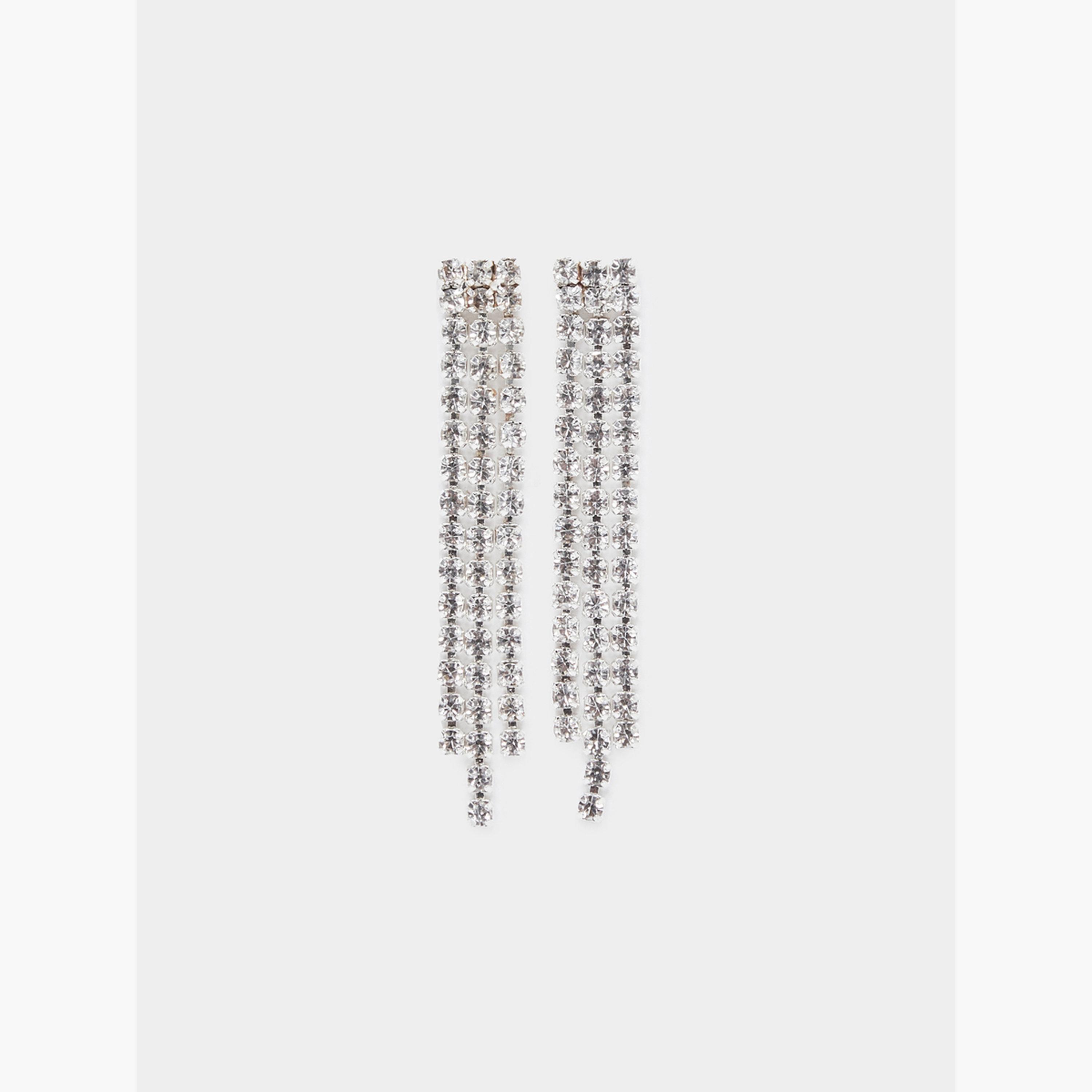Styli Silver Diamante Necklace and Bracelet with Earrings-women-watchesandjewellery-jewellery-jewellerysets-image-2