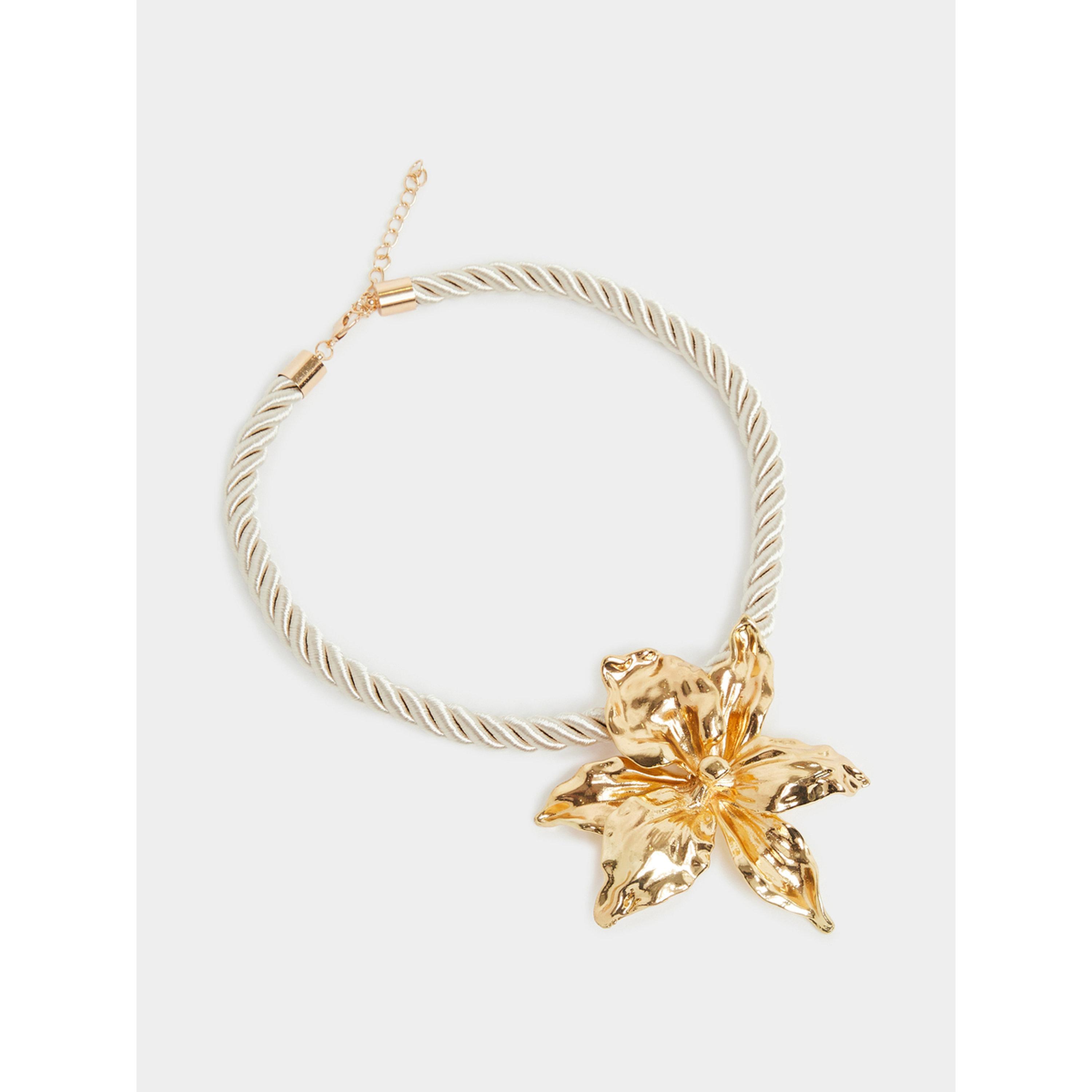 Styli Golden Flower Statement Necklace-women-watchesandjewellery-jewellery-necklacesandpendants-image-1