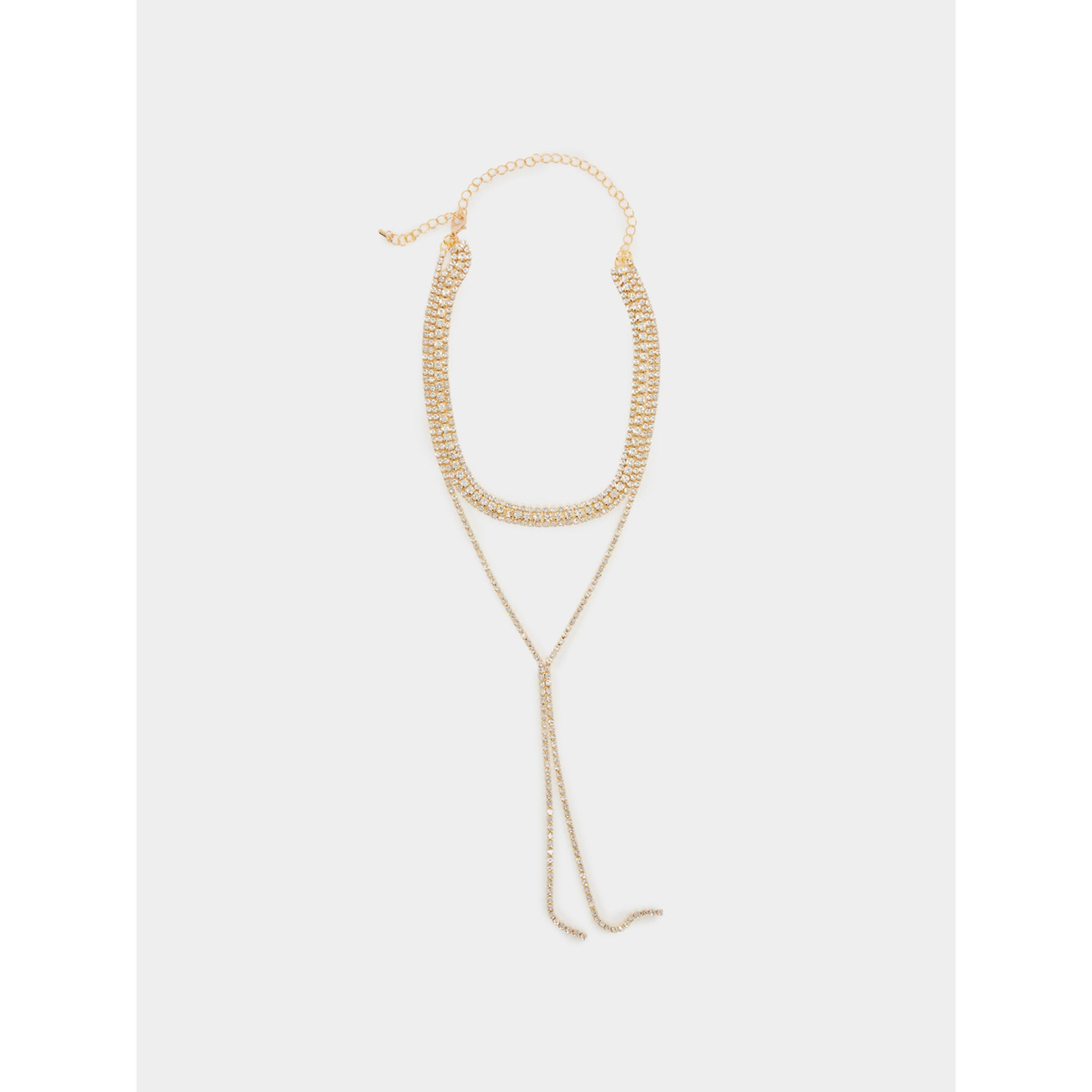 Styli Gold Rhinestone Y Lariat Necklace-women-watchesandjewellery-jewellery-necklacesandpendants-image-1