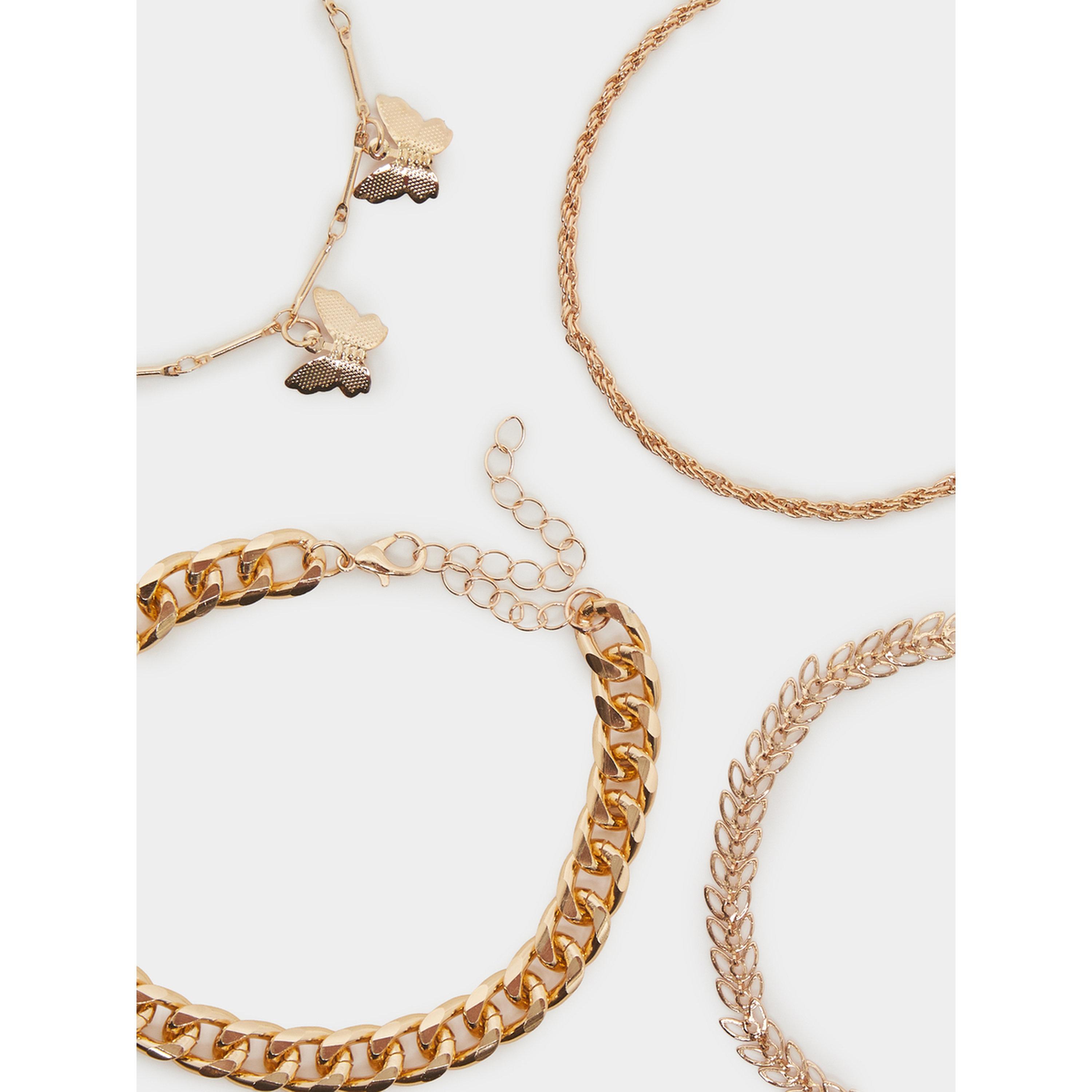 مجموعة من 4 أساور سلسلة ذهبية-women-watchesandjewellery-jewellery-banglesandbracelets-image-3