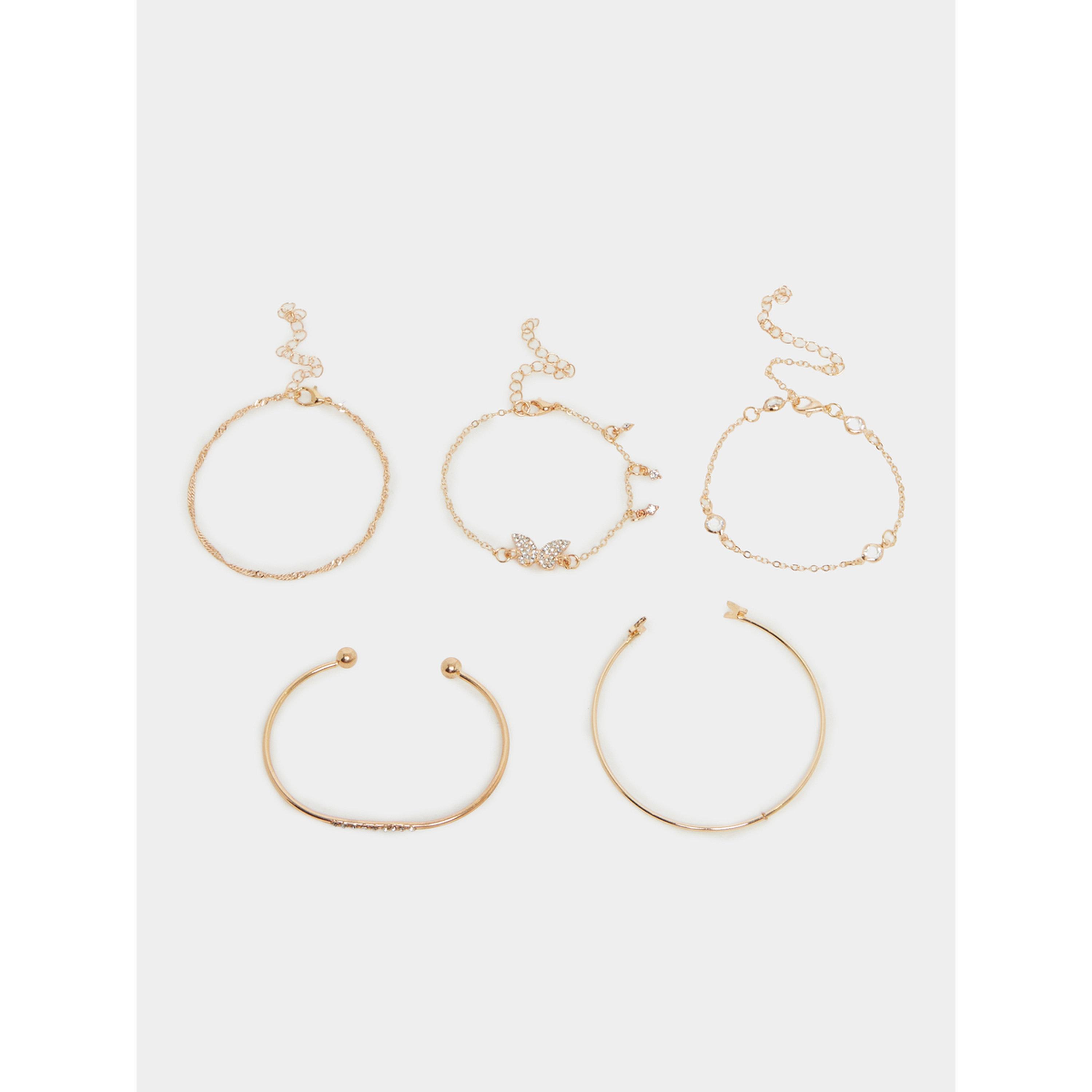 مجموعة من 5 أساور ذهبية-women-watchesandjewellery-jewellery-banglesandbracelets-image-1